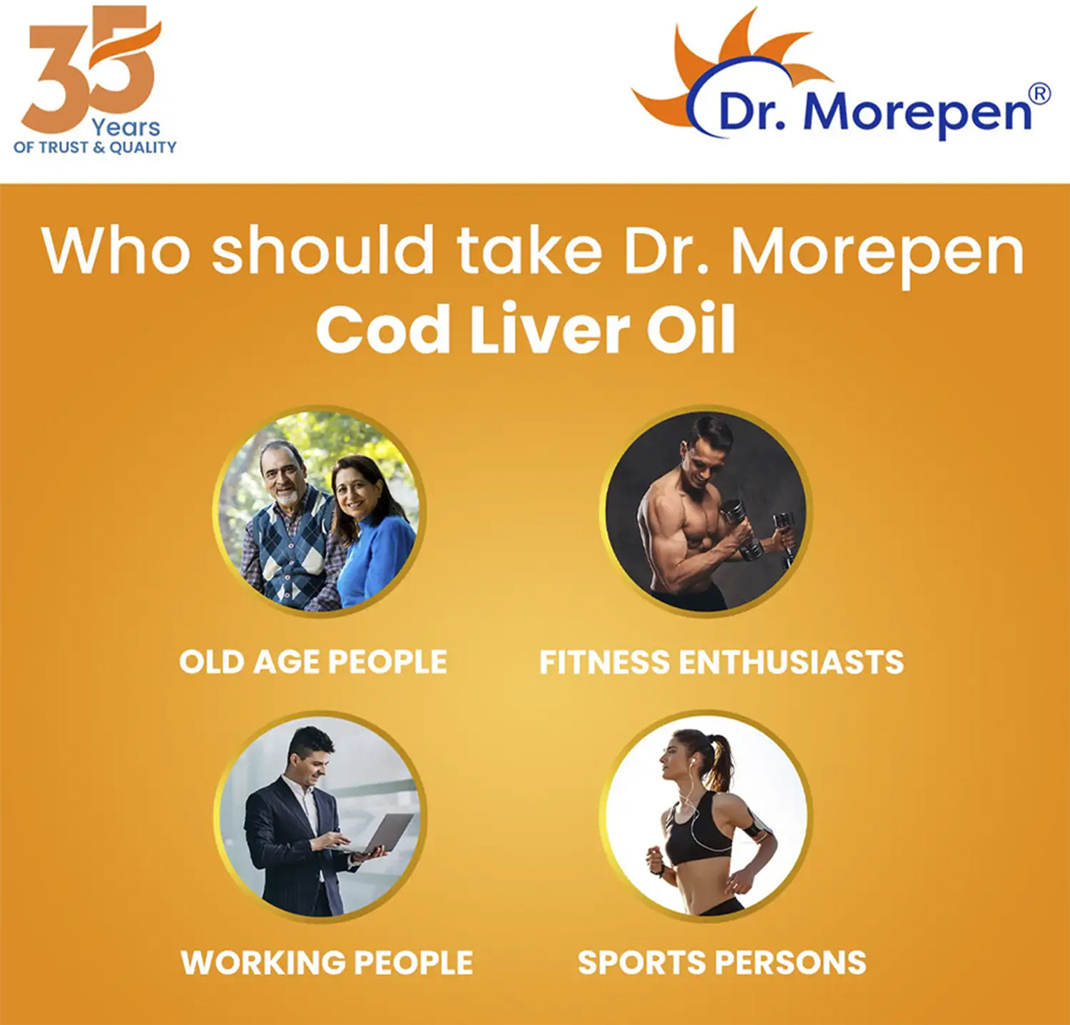 Image of Dr. Morepen COD Liver Oil Capsule with Omega 3 Help Reduce Joint Pain & Support Heart Health