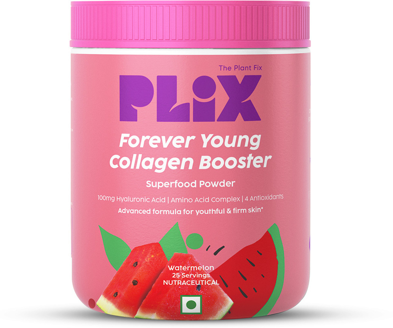Image of The Plant Fix Plix Collagen Booster Powder | Hydration,Skin Health & Antioxidant Support,Watermelon