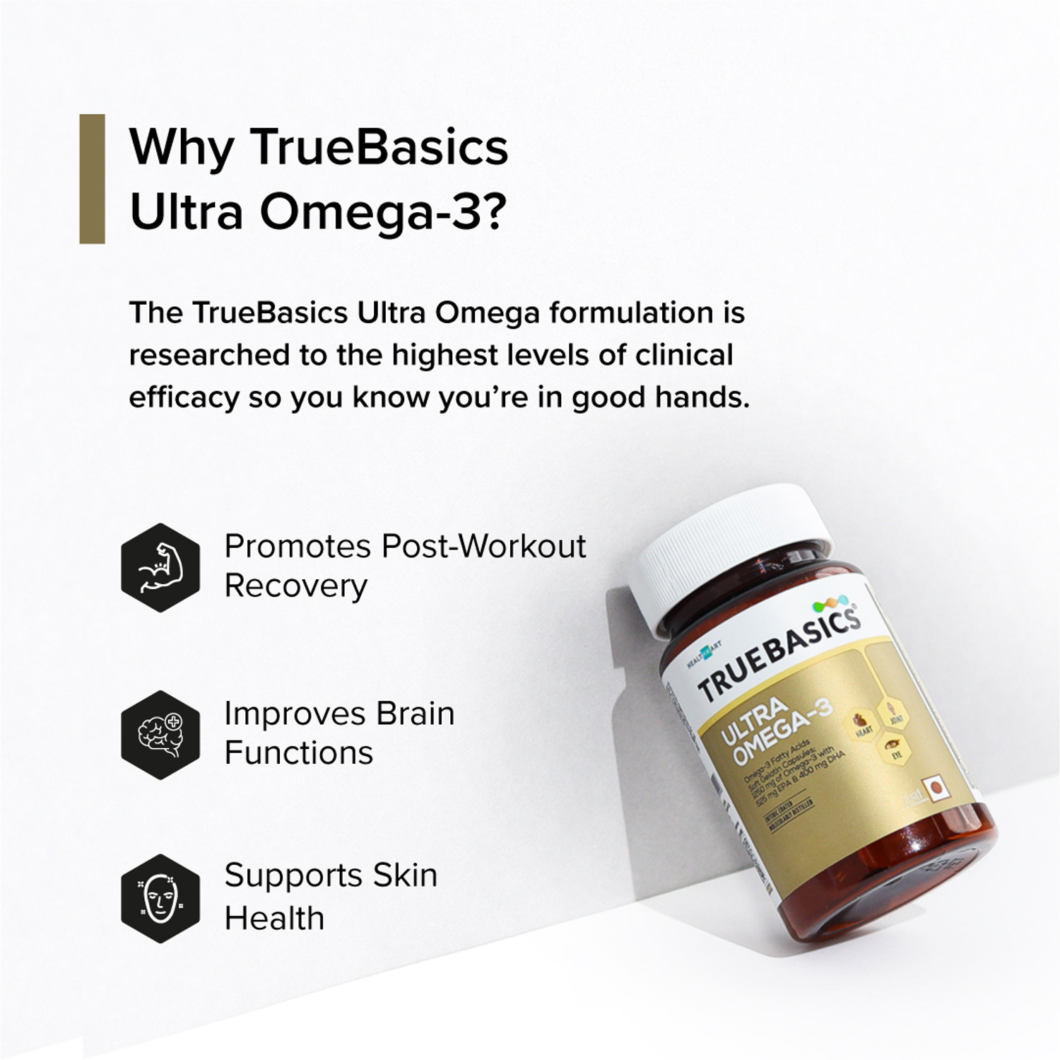 Image of TRUEBASICS Ultra Omega 3 Fish Oil Triple Strength, 525mg EPA, 375mg DHA