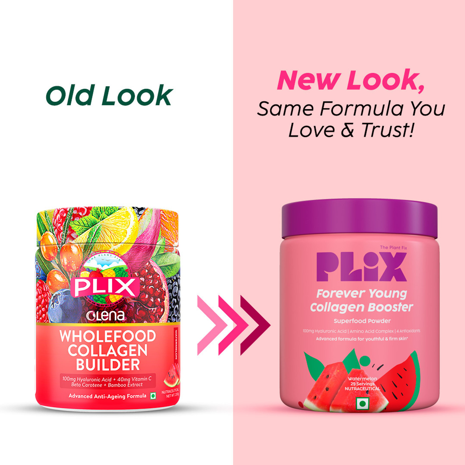 Image of The Plant Fix Plix Collagen Booster Powder | Hydration,Skin Health & Antioxidant Support,Watermelon
