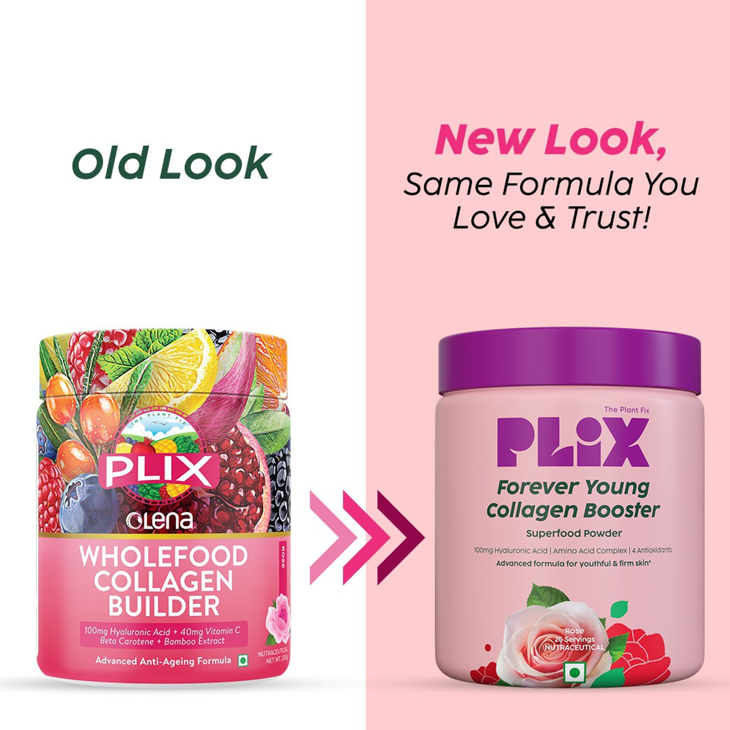 Image of The Plant Fix Plix Collagen Booster Powder | Hydration, Skin Health & Antioxidant Support, Rose