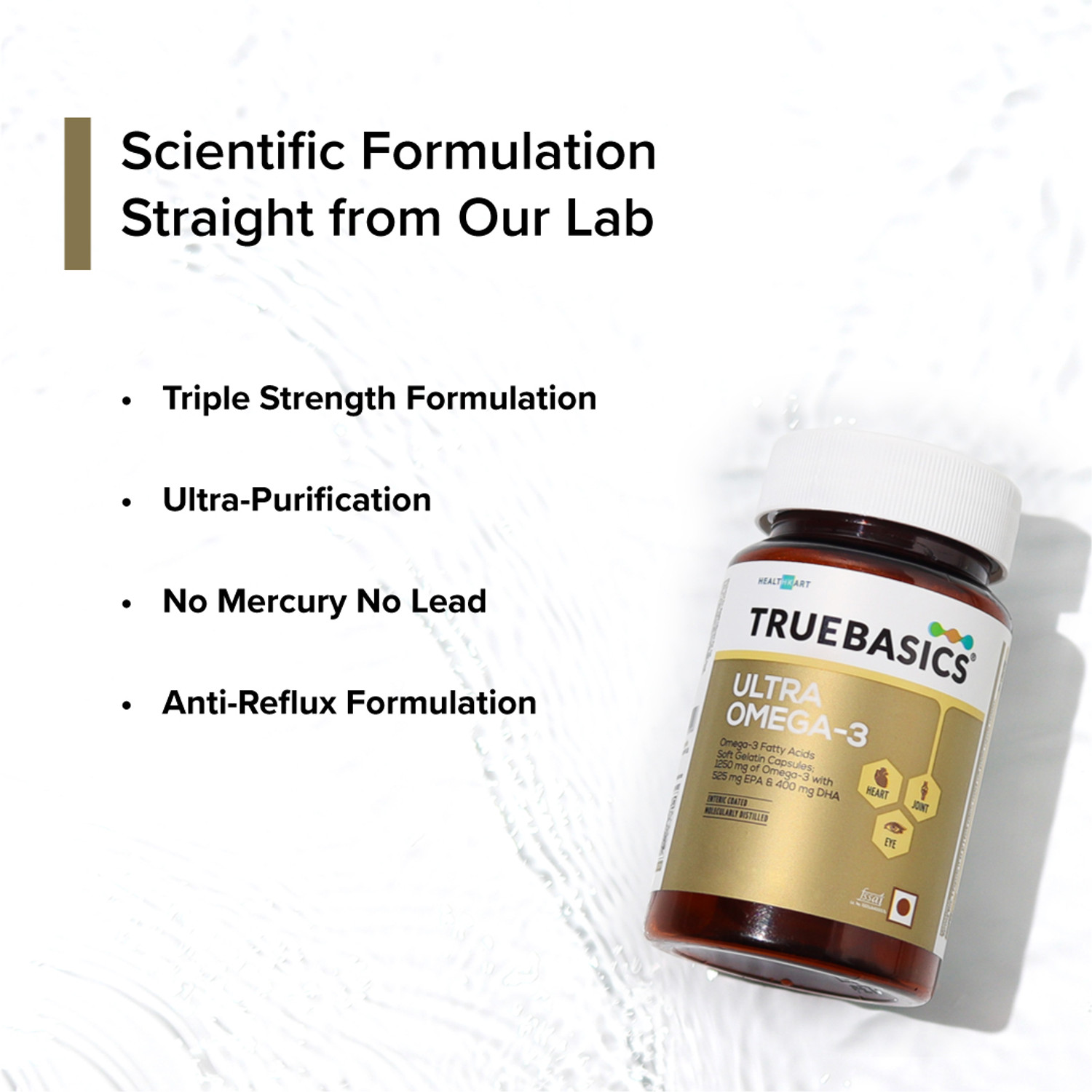Image of TRUEBASICS Ultra Omega 3 Fish Oil Triple Strength, 525mg EPA, 375mg DHA