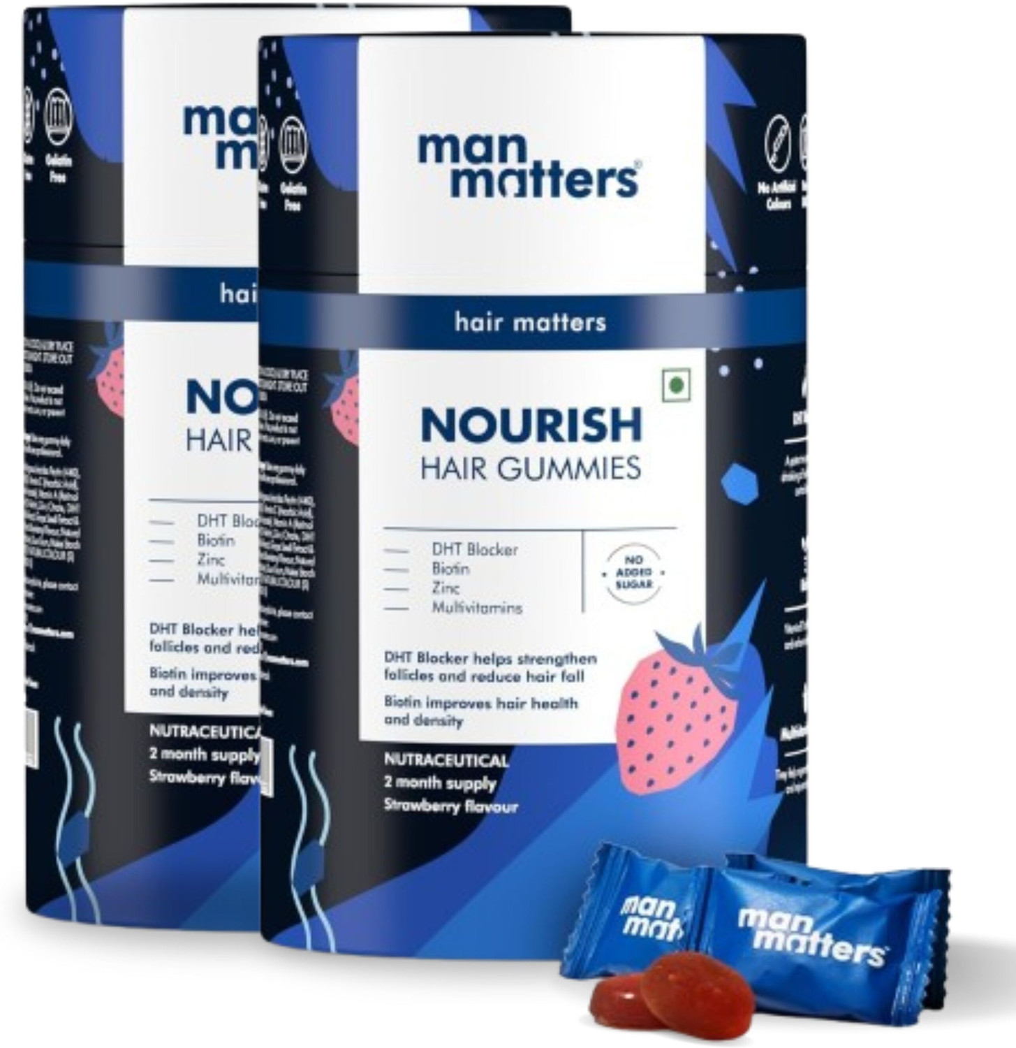 Man Matters Biotin Hair Gummies – No Sugar, 2‑Month