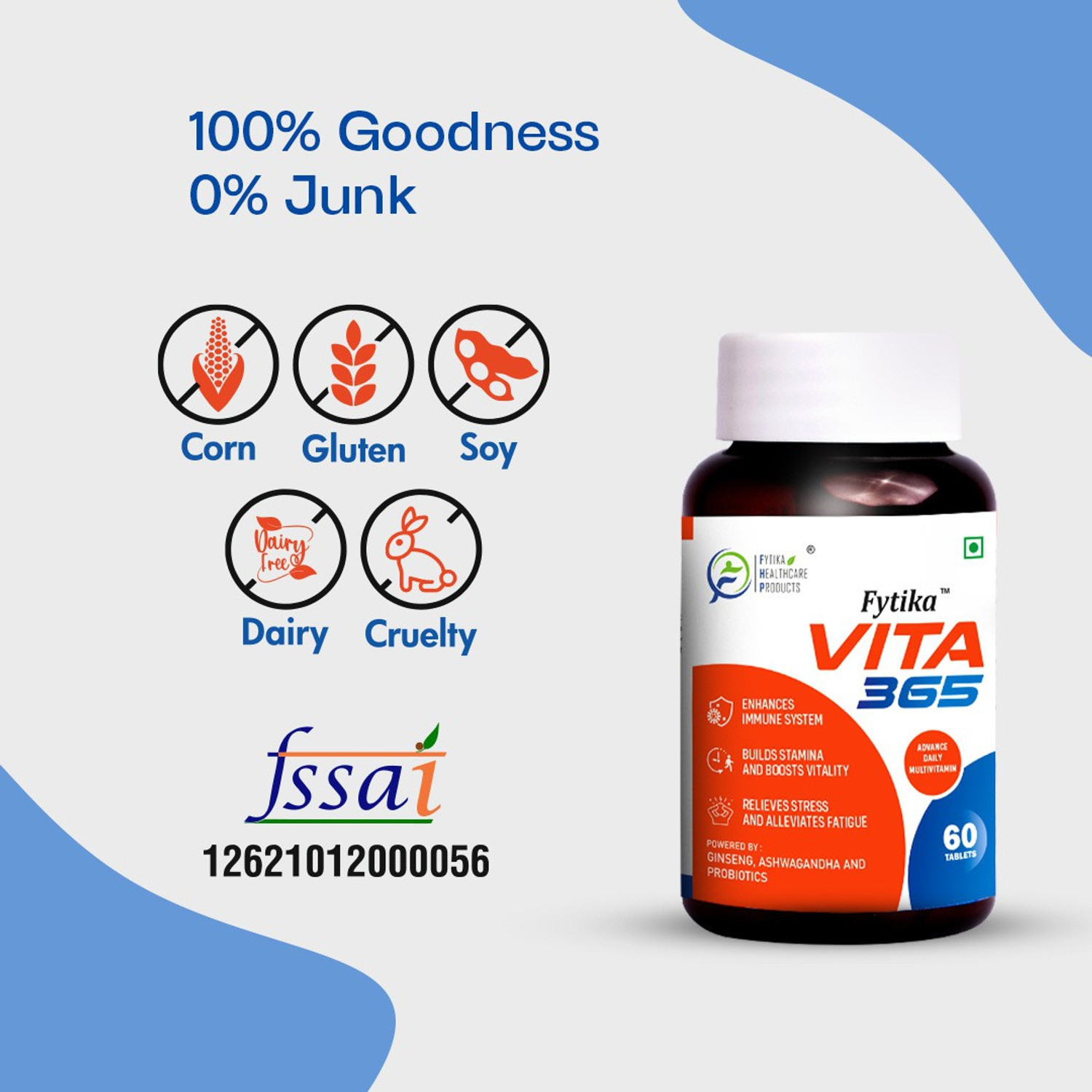Image of FYTIKA HEALTHCARE PRODUCTS Vita 365 Multivitamin with Probiotics | Supports Immunity & Gut Health