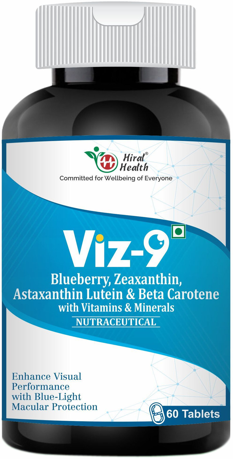 Image of Hiral Health Viz-9 Tablets: Eye Supplement with Vitamin A, Lutein, Zeaxanthin Vision Care