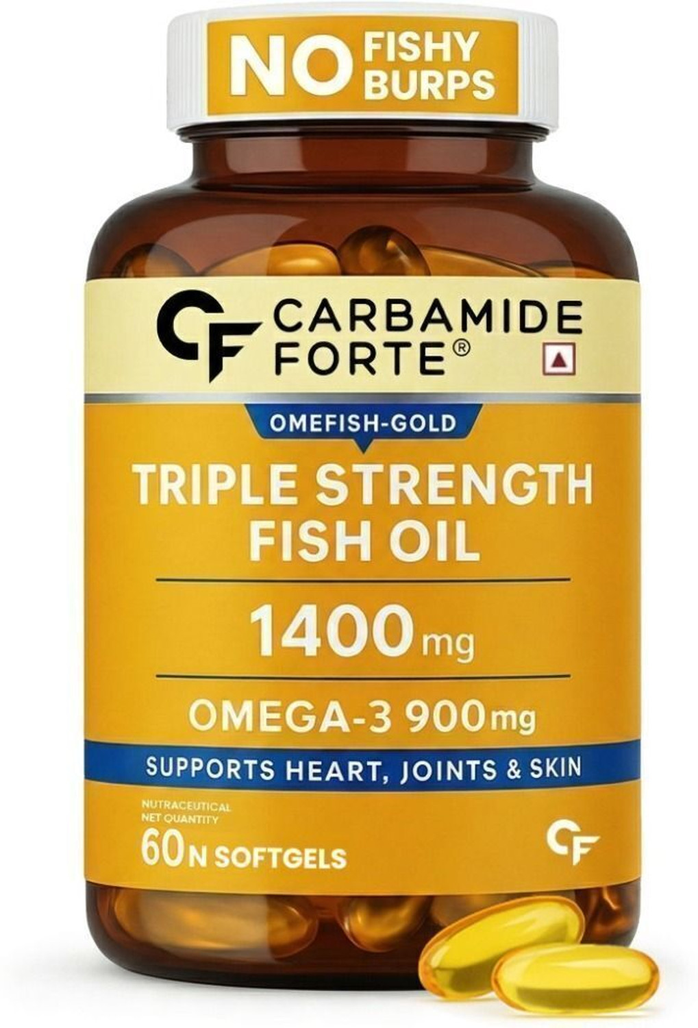 CF Triple Strength Fish Oil 1400mg with Omega 3 900mg Capsules for Men &amp; Women  (60 No)