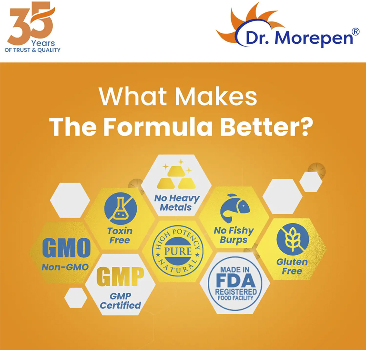 Image of Dr. Morepen COD Liver Oil Capsule with Omega 3 Help Reduce Joint Pain & Support Heart Health