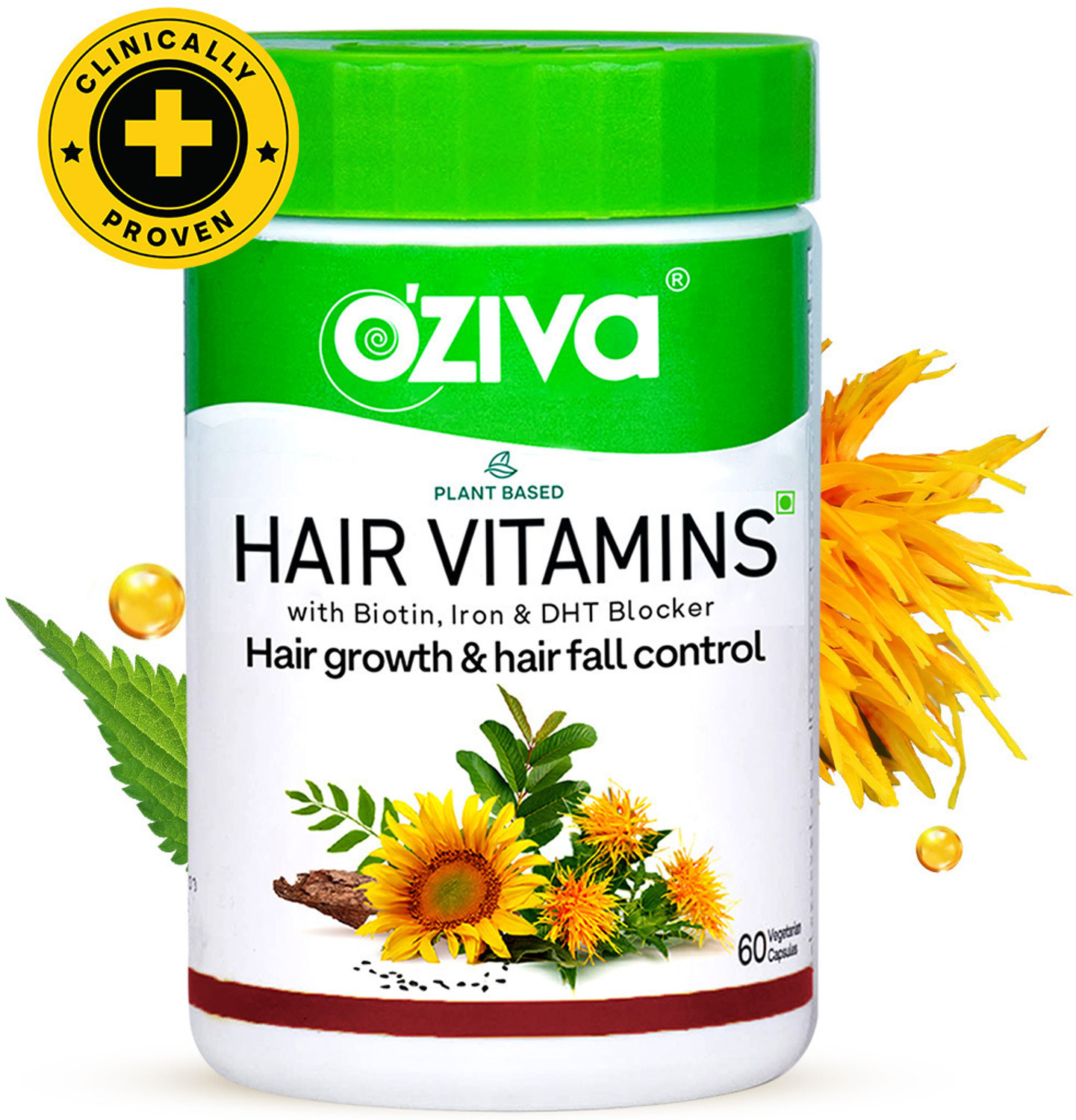 OZiva Hair Vitamins(With DHT Blocker &amp; Omega 3)for Better Hair Gro