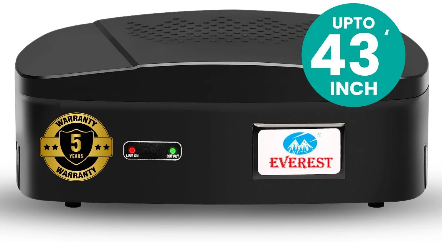 Everest ENT 60 ABS Voltage Stabilizer for 32‑42" LED TV – Black