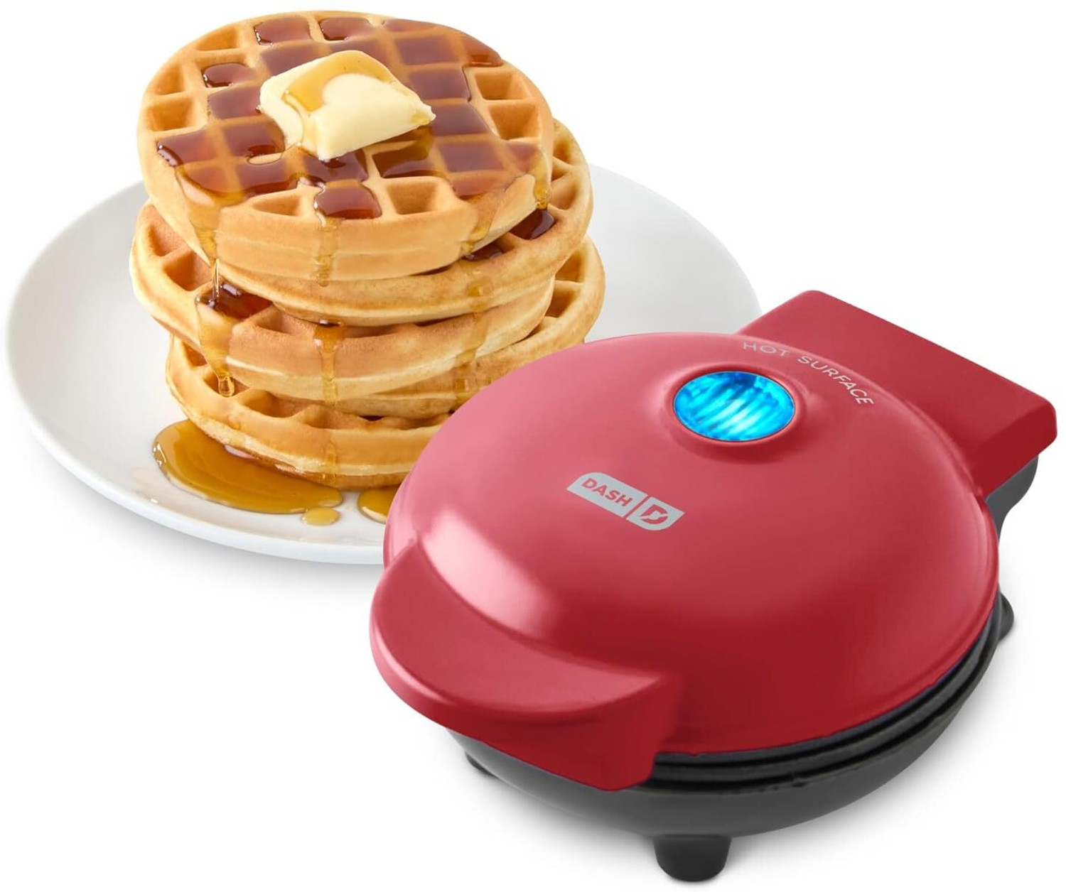 Image of khodal Mini Waffle Maker Portable Electric Non Stick Waffle Iron Round Waffle Maker Waffle Maker