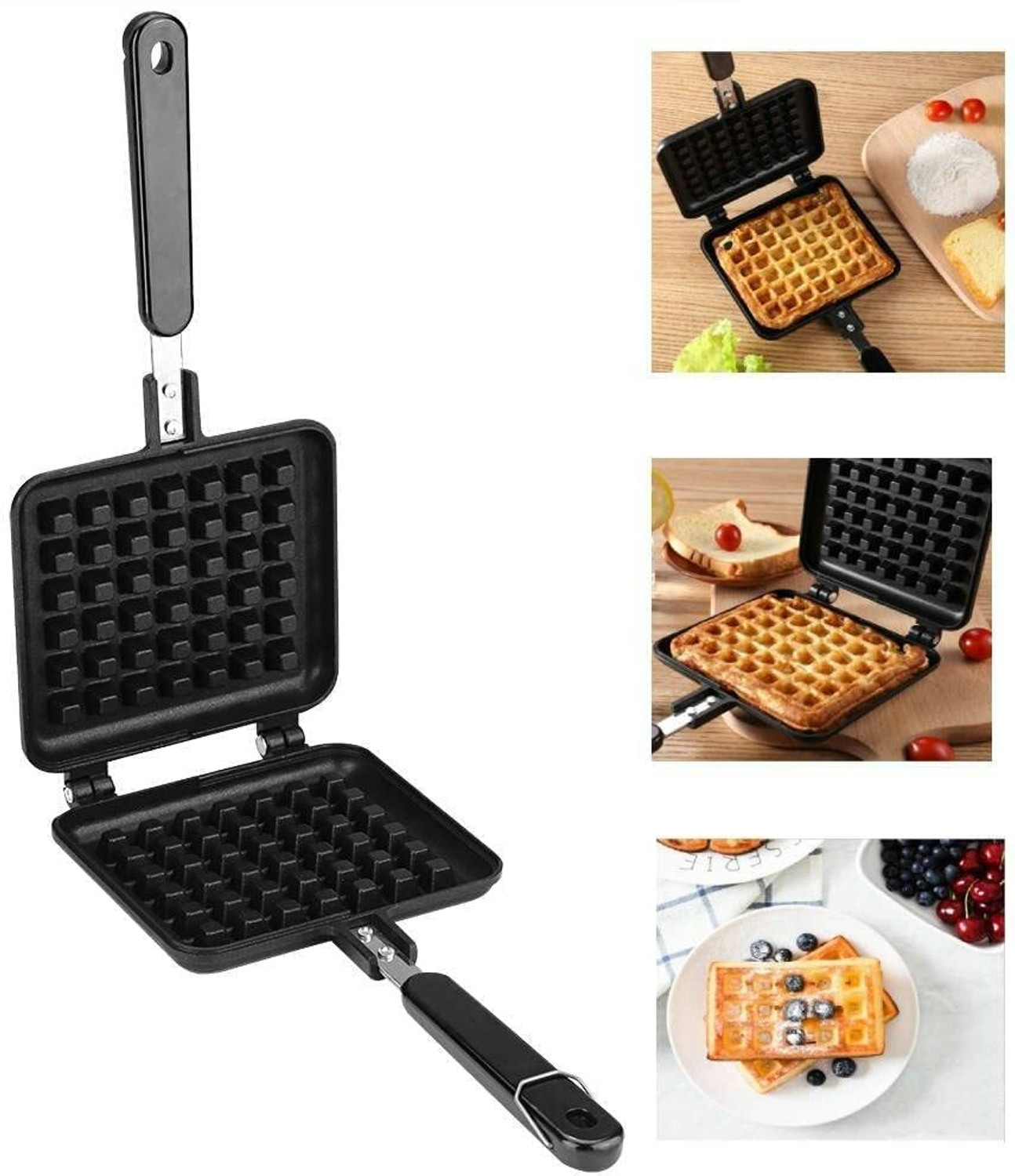 Image of khodal Mini Waffle Maker Portable Electric Non Stick Waffle Iron Round Waffle Maker Waffle Maker