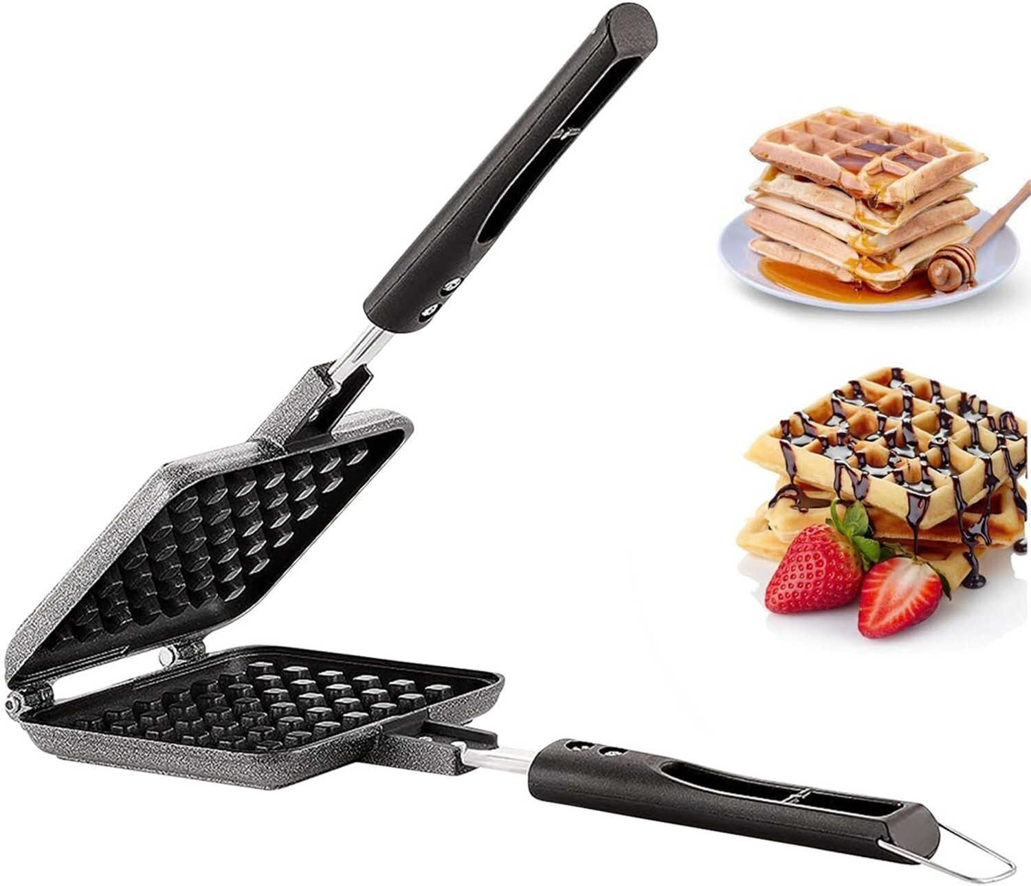 Image of khodal Mini Waffle Maker Portable Electric Non Stick Waffle Iron Round Waffle Maker Waffle Maker