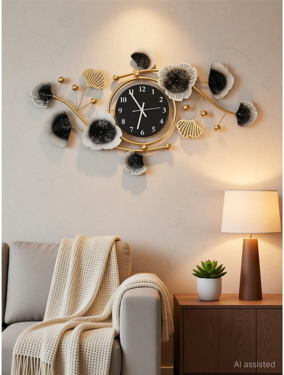 Image of LuxeLookz Analog 34 cm X 71 cm Wall Clock (Multicolor, Without Glass, Standard)