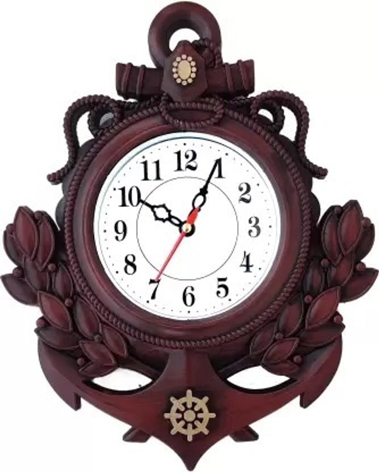 Image of Moonatic Analog 31 cm X 24 cm Wall Clock (Brown, With Glass, Standard)