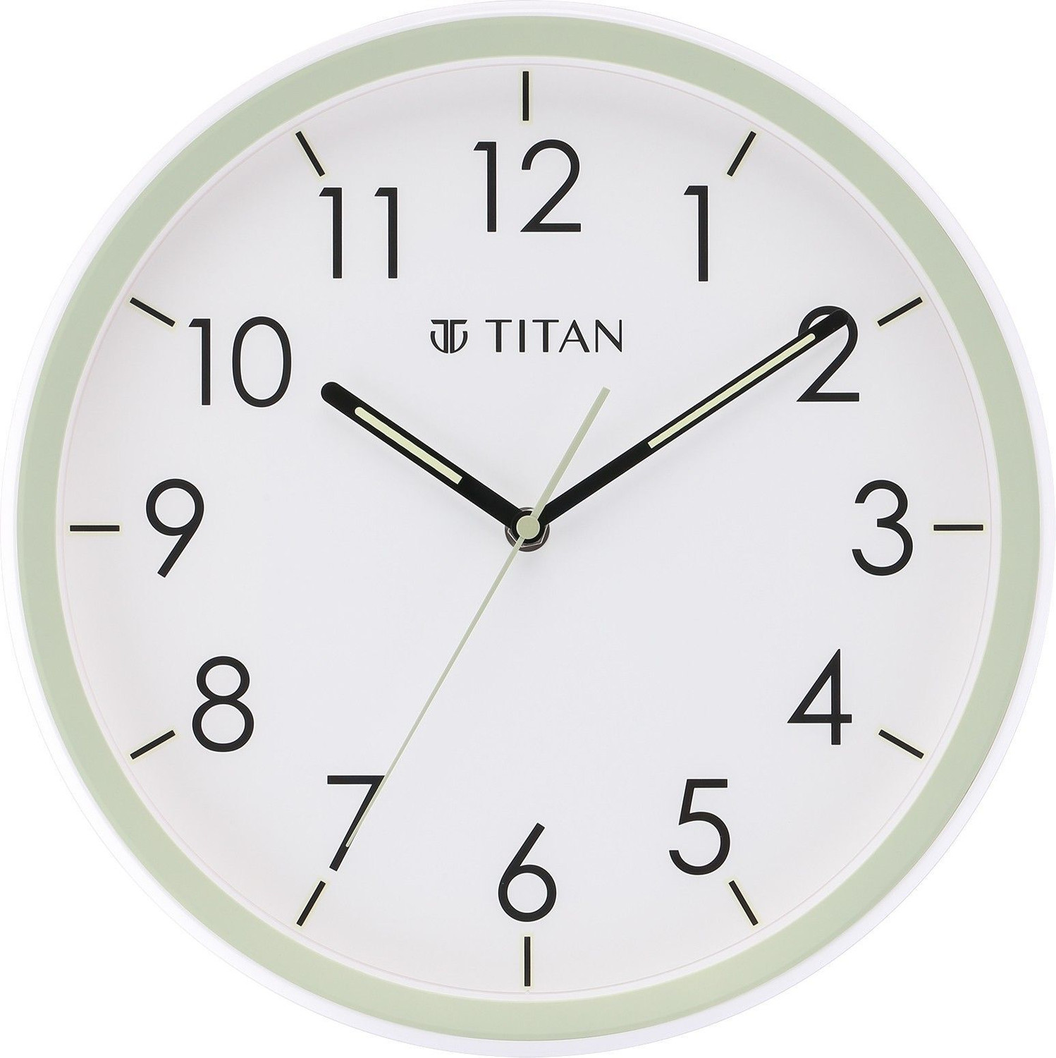 Titan Analog 32.5 cm X 32.5 cm Wall Clock  (Green, With Glass)