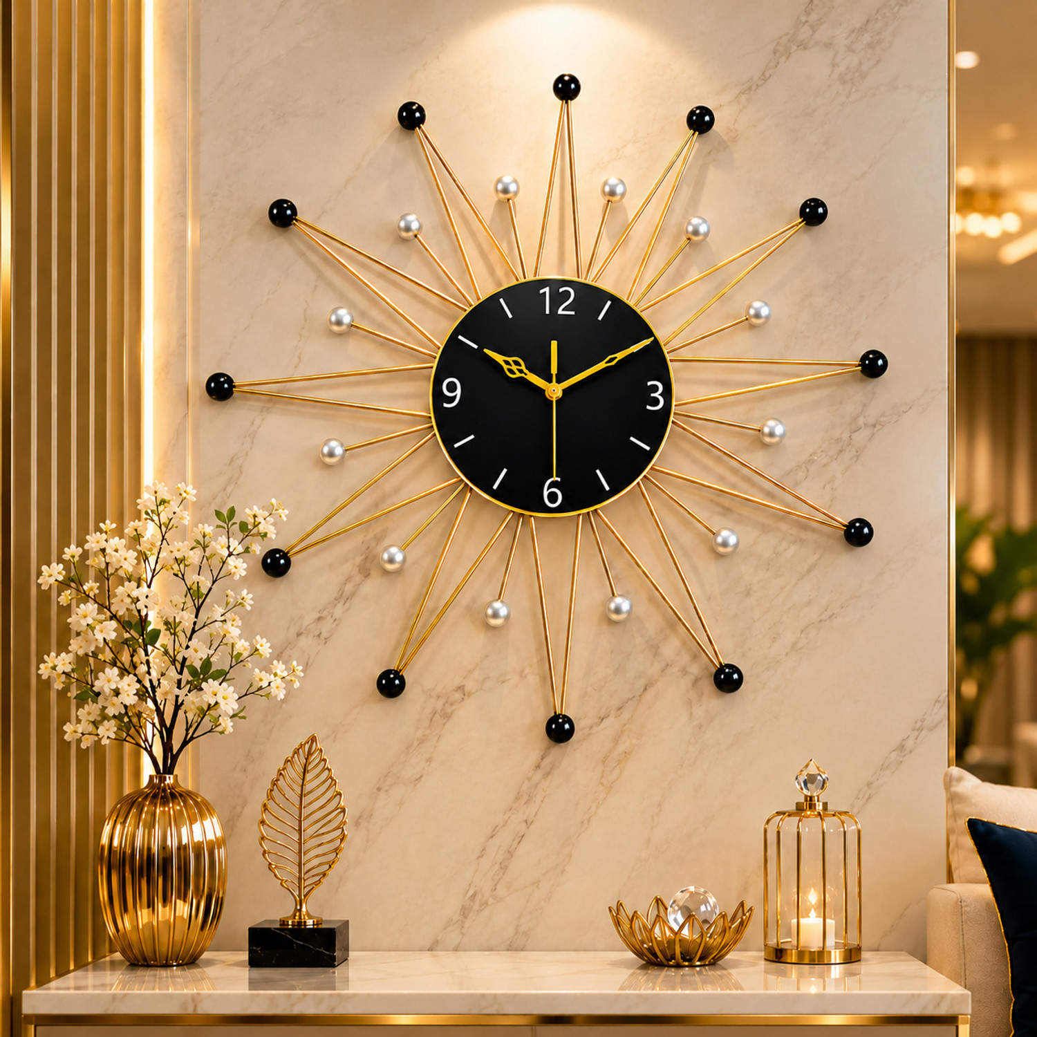 Image of LuxeLookz Analog 34 cm X 71 cm Wall Clock (Multicolor, Without Glass, Standard)