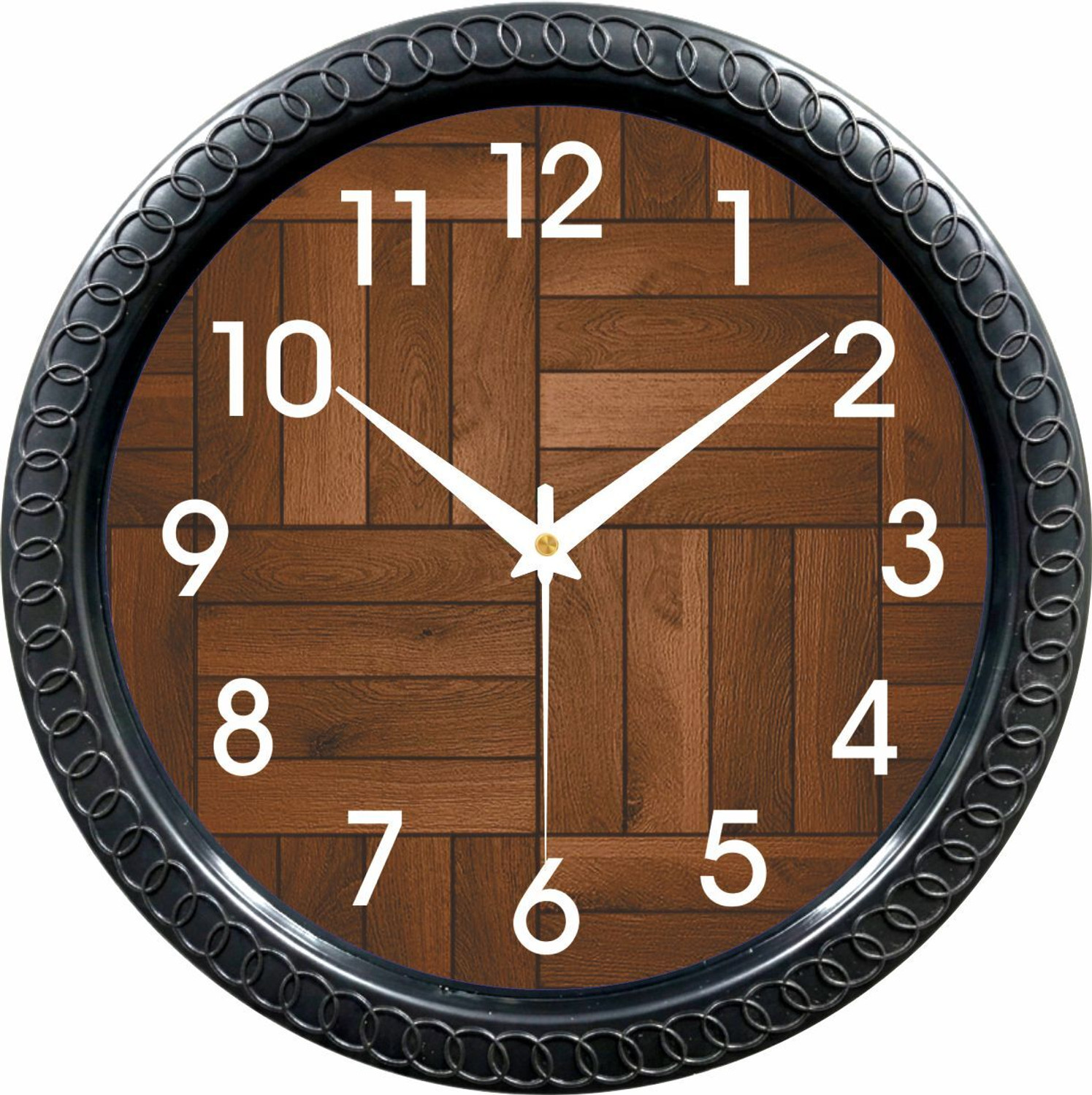 Image of Moonatic Analog 31 cm X 24 cm Wall Clock (Brown, With Glass, Standard)
