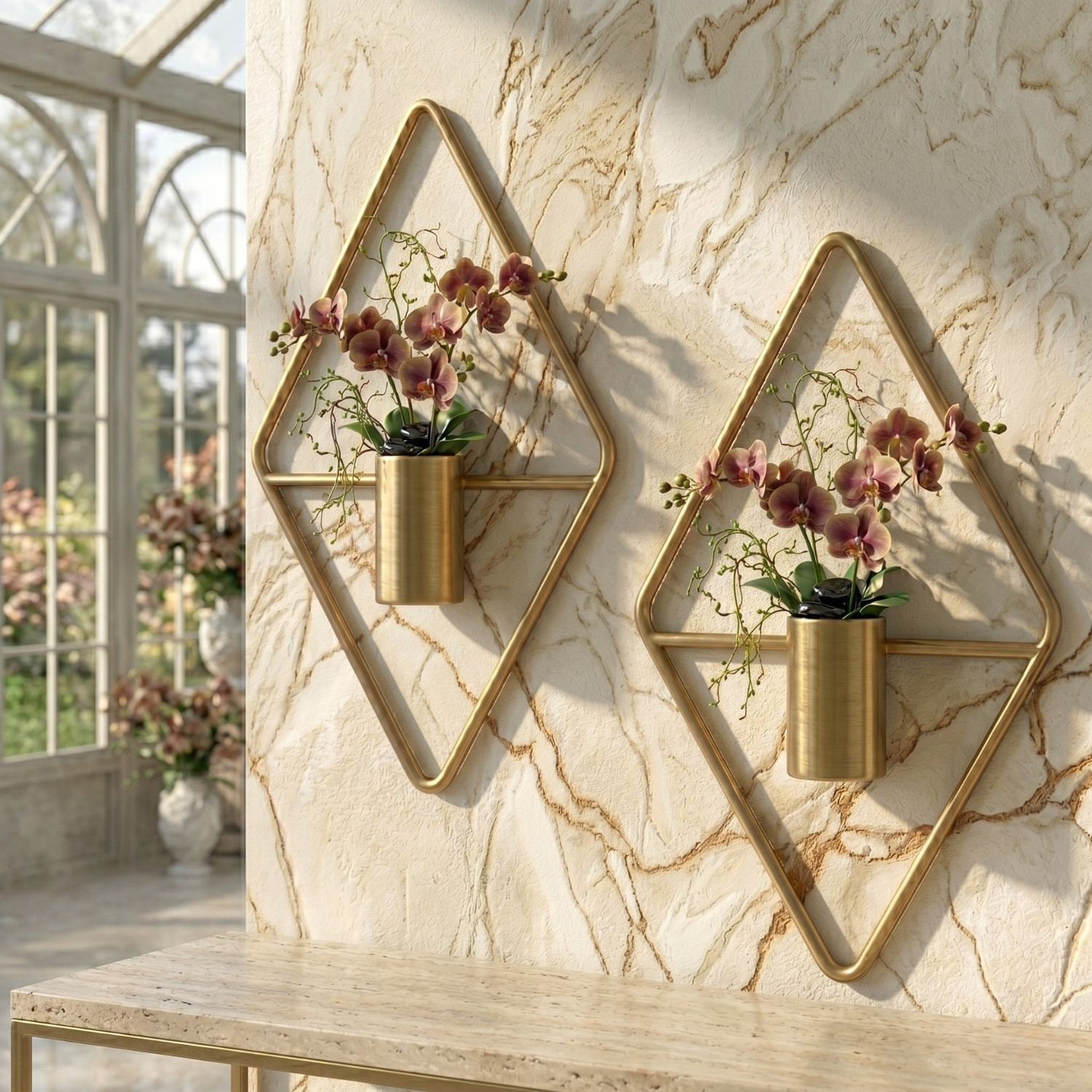 Image of SURIYA ART GOLDEN VASE Pack of 2 (25 cm X 12 cm, GOLDEN)