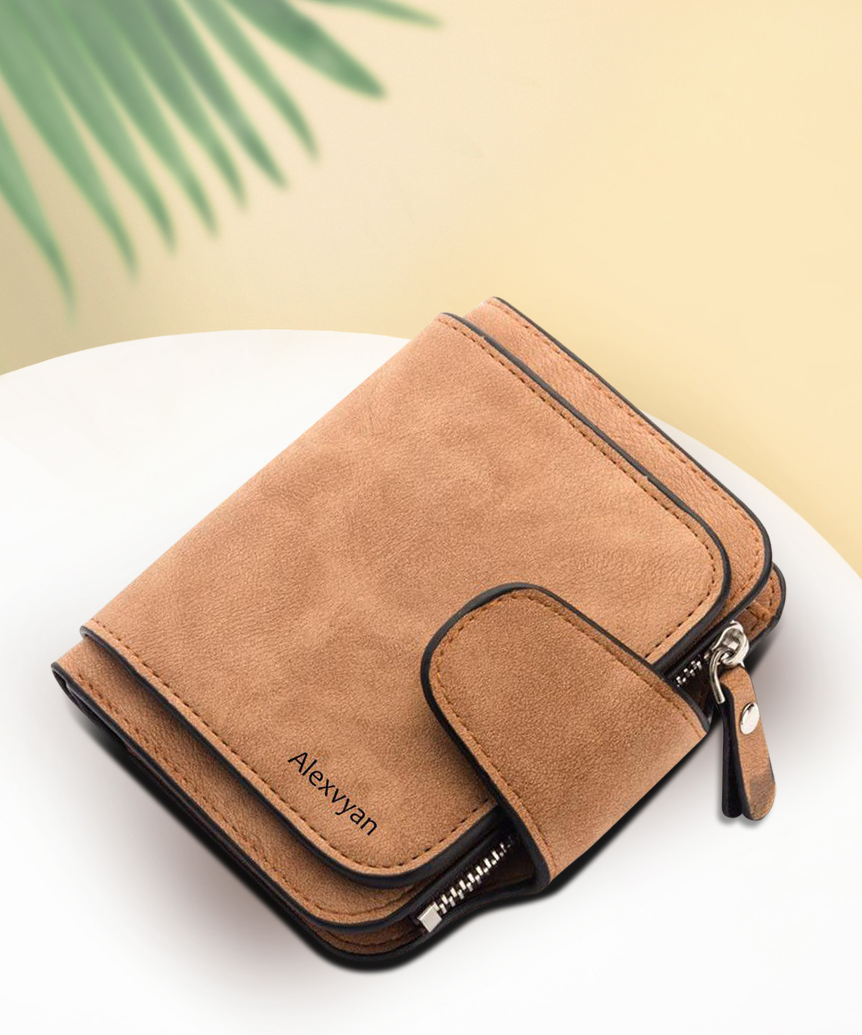 AlexVyan Women Casual Brown Genuine Leather Wallet – Premium Style