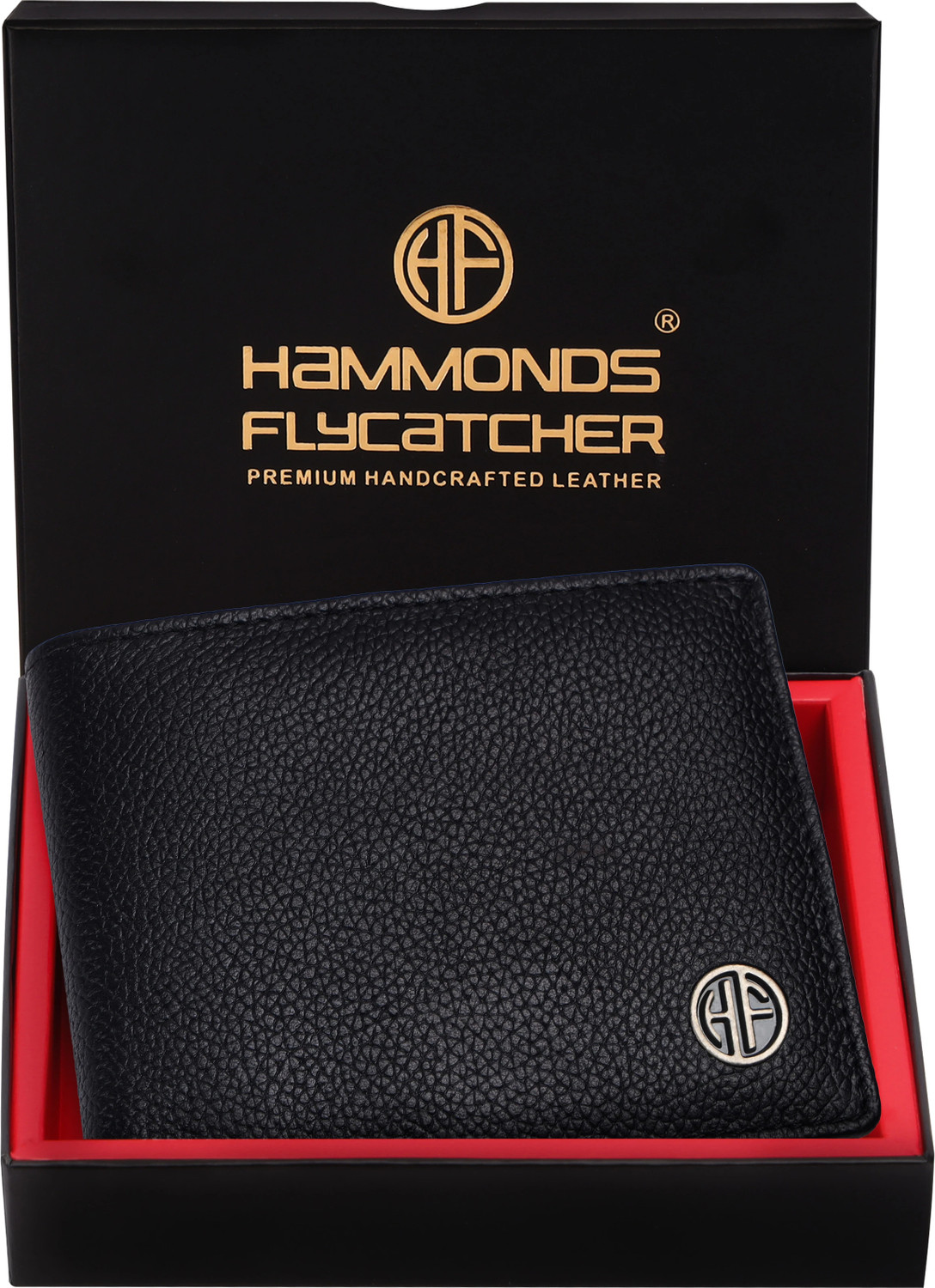 Men Black Genuine Leather Wallet - Mini  (4 Card Slots)