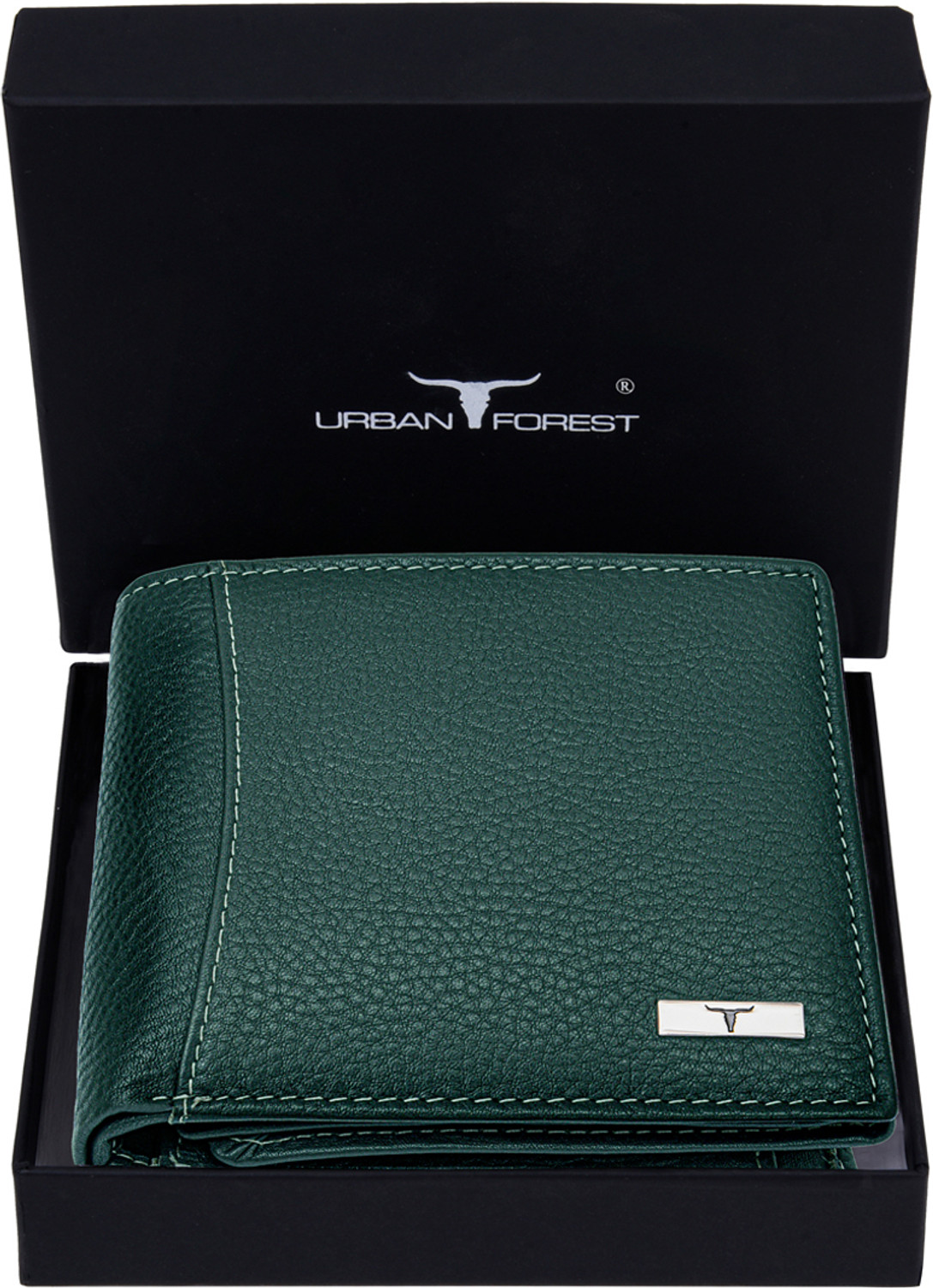 Men Green Genuine Leather Wallet - Mini  (6 Card Slots)