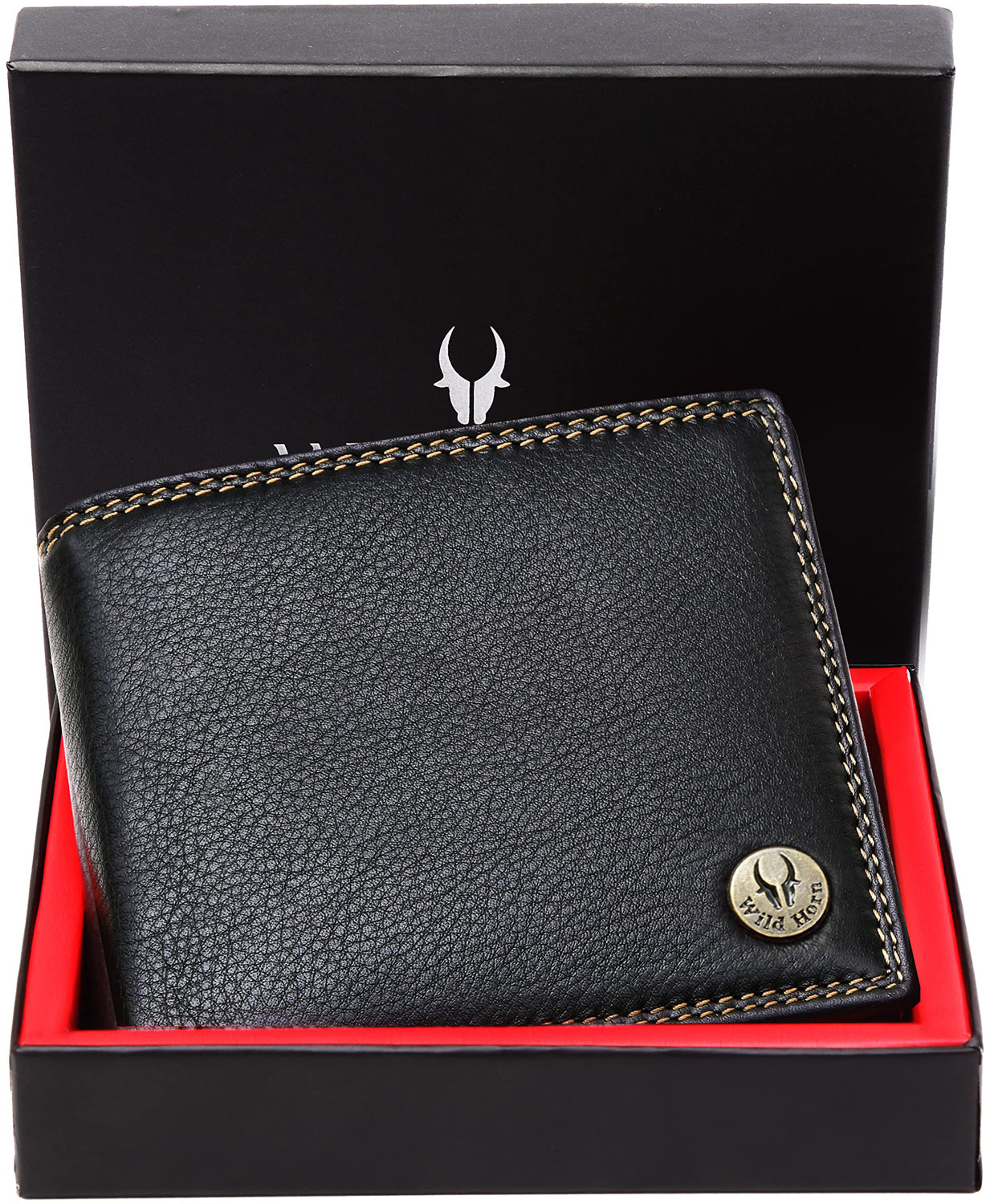 Men Casual Black Genuine Leather RFID  Wallet - Mini  (5 Card Slots)