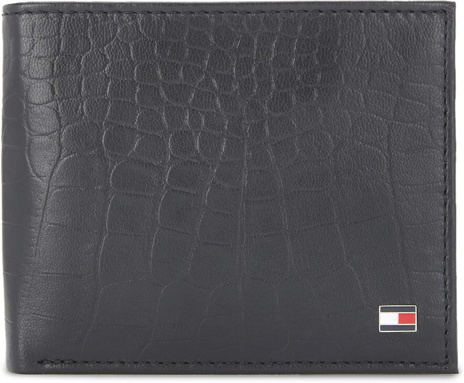 Men Black Genuine Leather Wallet - Mini  (4 Card Slots)
