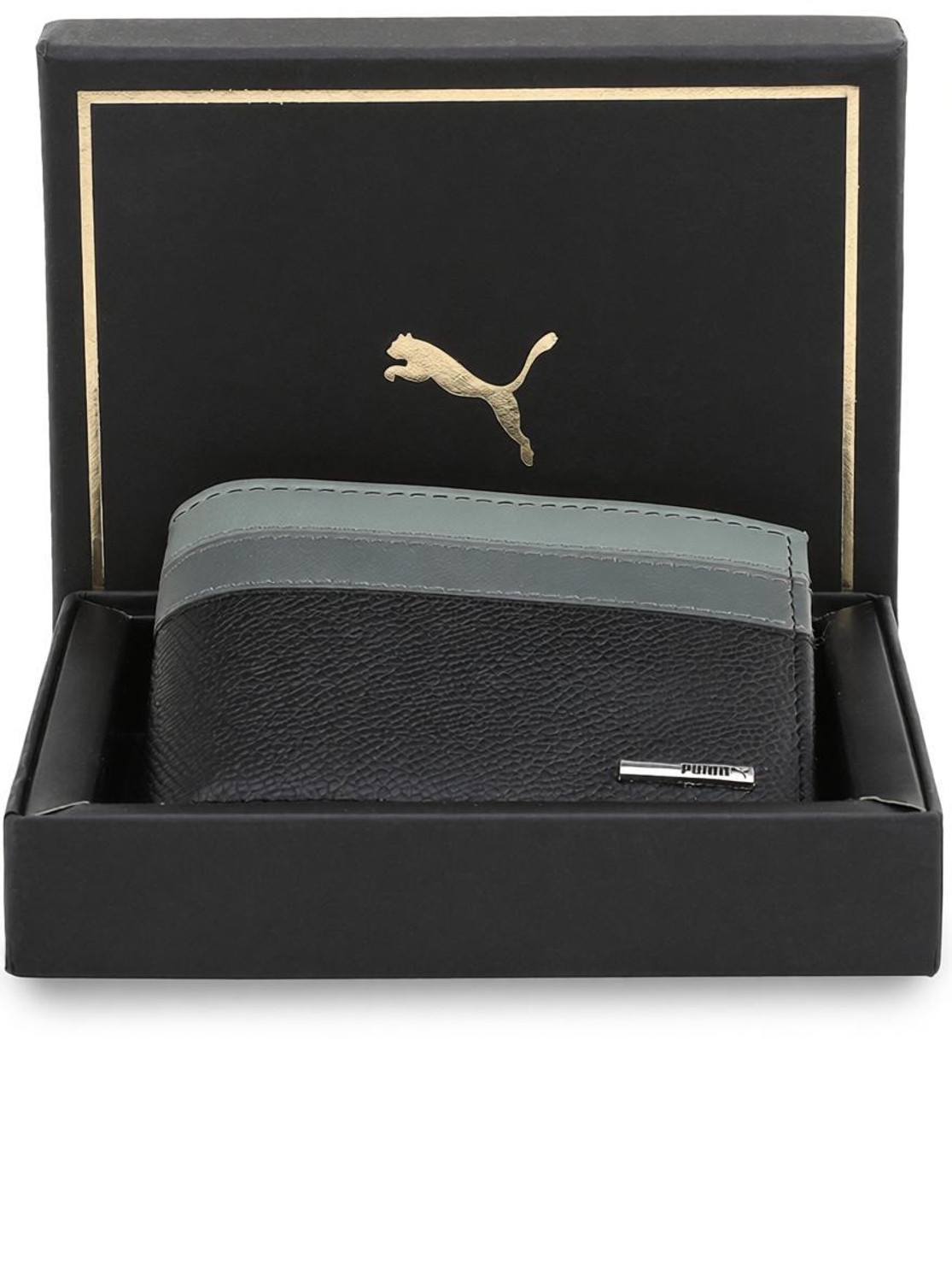 Men & Women Casual Black Genuine Leather Wallet (4 Card Slots)