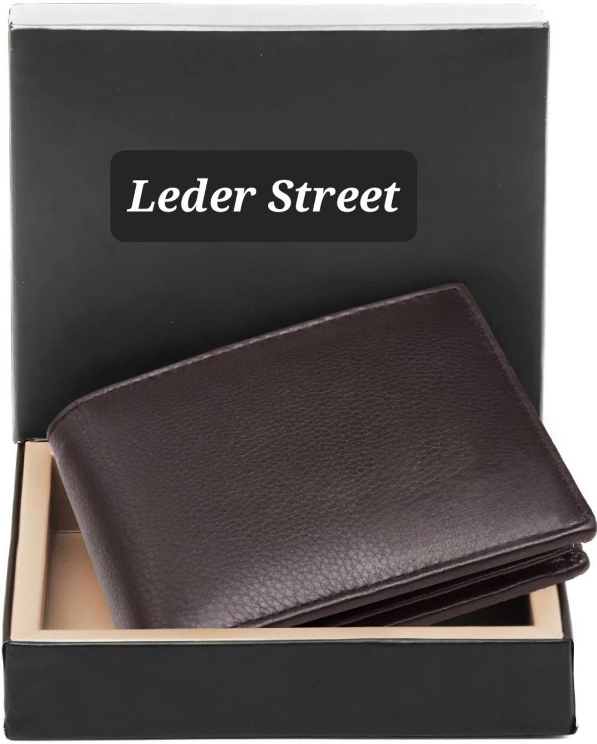 Leder Street Men Formal, Travel Brown Genuine Leather Wallet