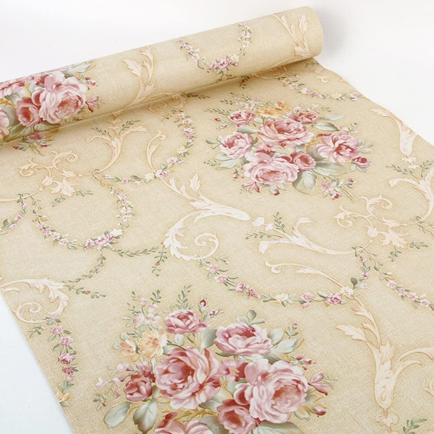 Image of yes collections 100 cm x 45 cm Waterproof Decorative Vinyl Wallpaper (White, Gold)