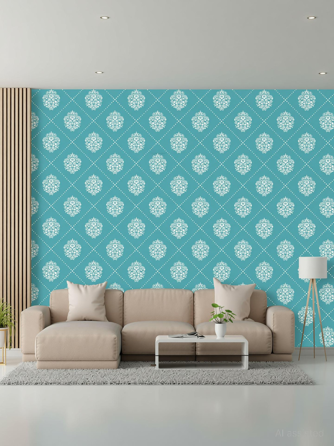 Image of Floppy 300 cm x 45 cm Classics Paper Wallpaper (Blue, White)