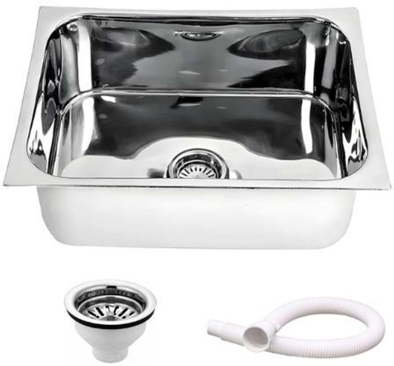 Image of HouseX Premium Single bowl sink 18 inchx16 inchx10 inch KS-109 Vessel Sink (Steel)