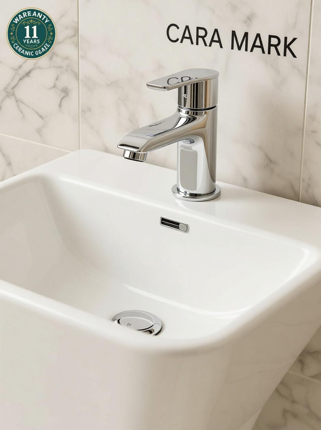 Image of CARA MARK wash basin standing| Wash basin|pedestal basin|pedestal wash basin|basin| Pedestal Basin (WHITE COLOR (SCRETCH PROOF AND Chemical Resistance))