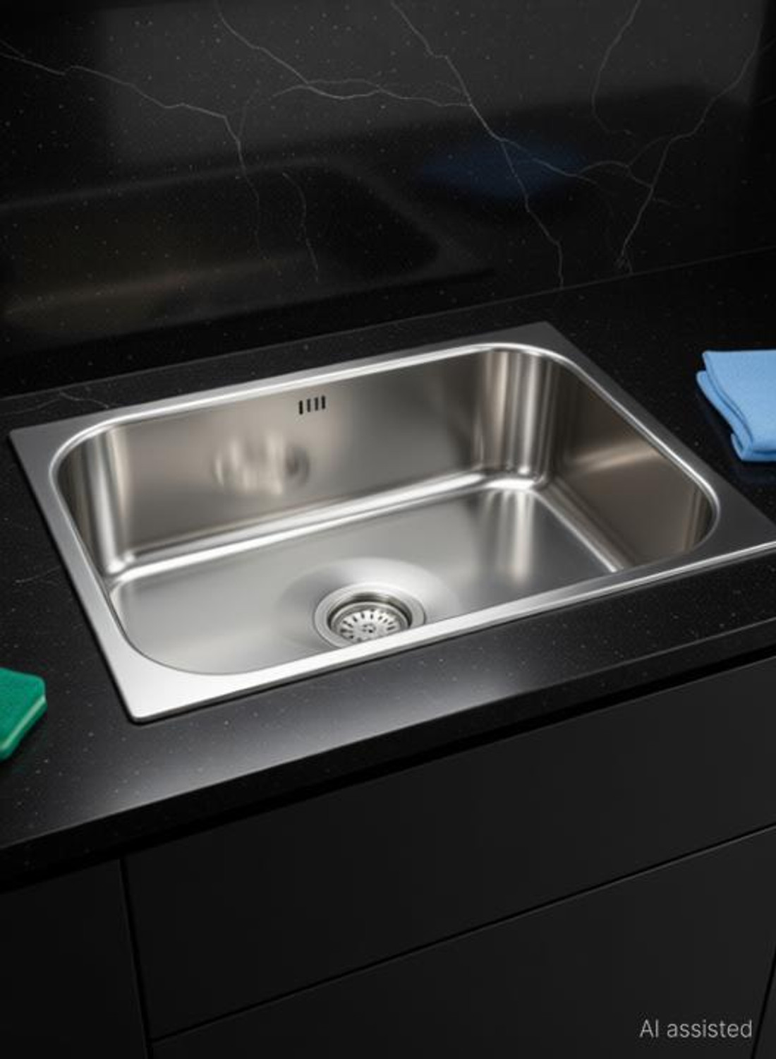 Image of HouseX Premium Single bowl sink 18 inchx16 inchx10 inch KS-109 Vessel Sink (Steel)