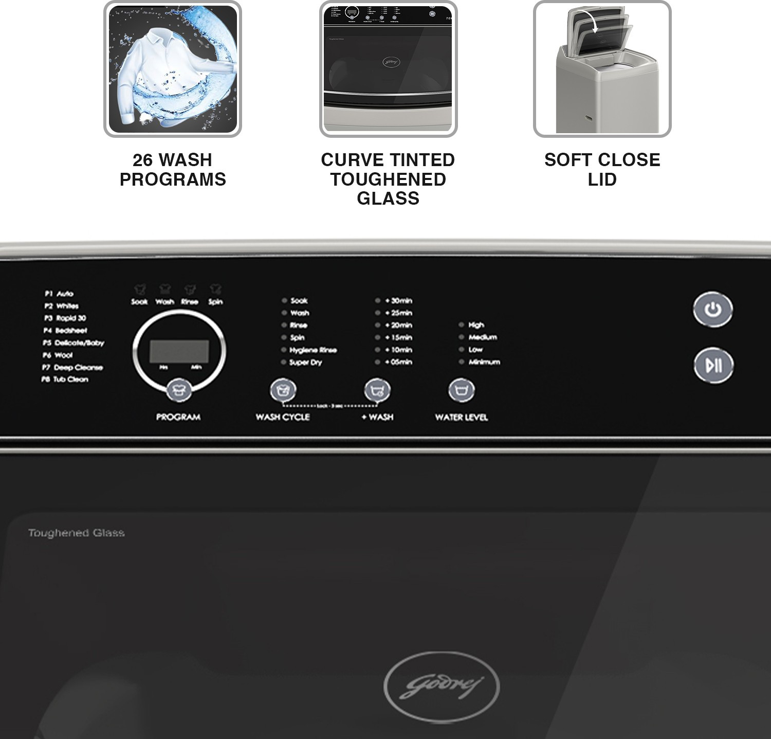 Image of Godrej 7 kg 5 Star With Flexi Wash Technology And Soft-Close Lid Washing Machine Fully Automatic Top Load Silver