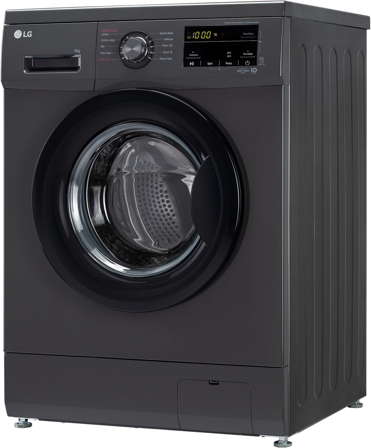 Image of LG 9 kg 5 Star with Steam, Inverter Direct Drive, 6 Motion Direct Drive, Touch Panel and 1400 RPM Fully Automatic Front Load Washing Machine with In-built Heater Black