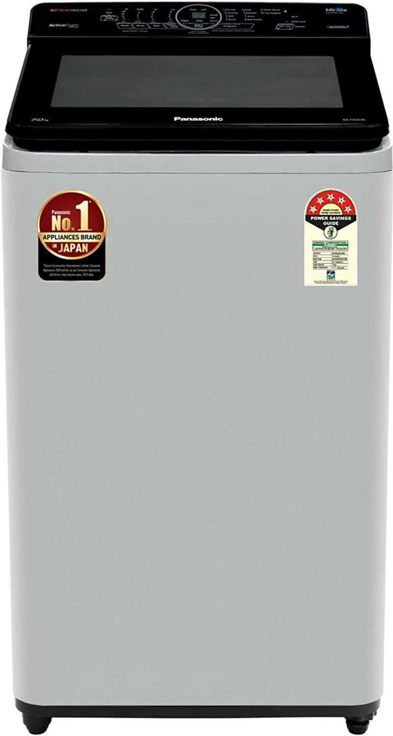 Image of Panasonic 8 kg with Wi-Fi Enabled Fully Automatic Top Load Washing Machine with In-built Heater Grey