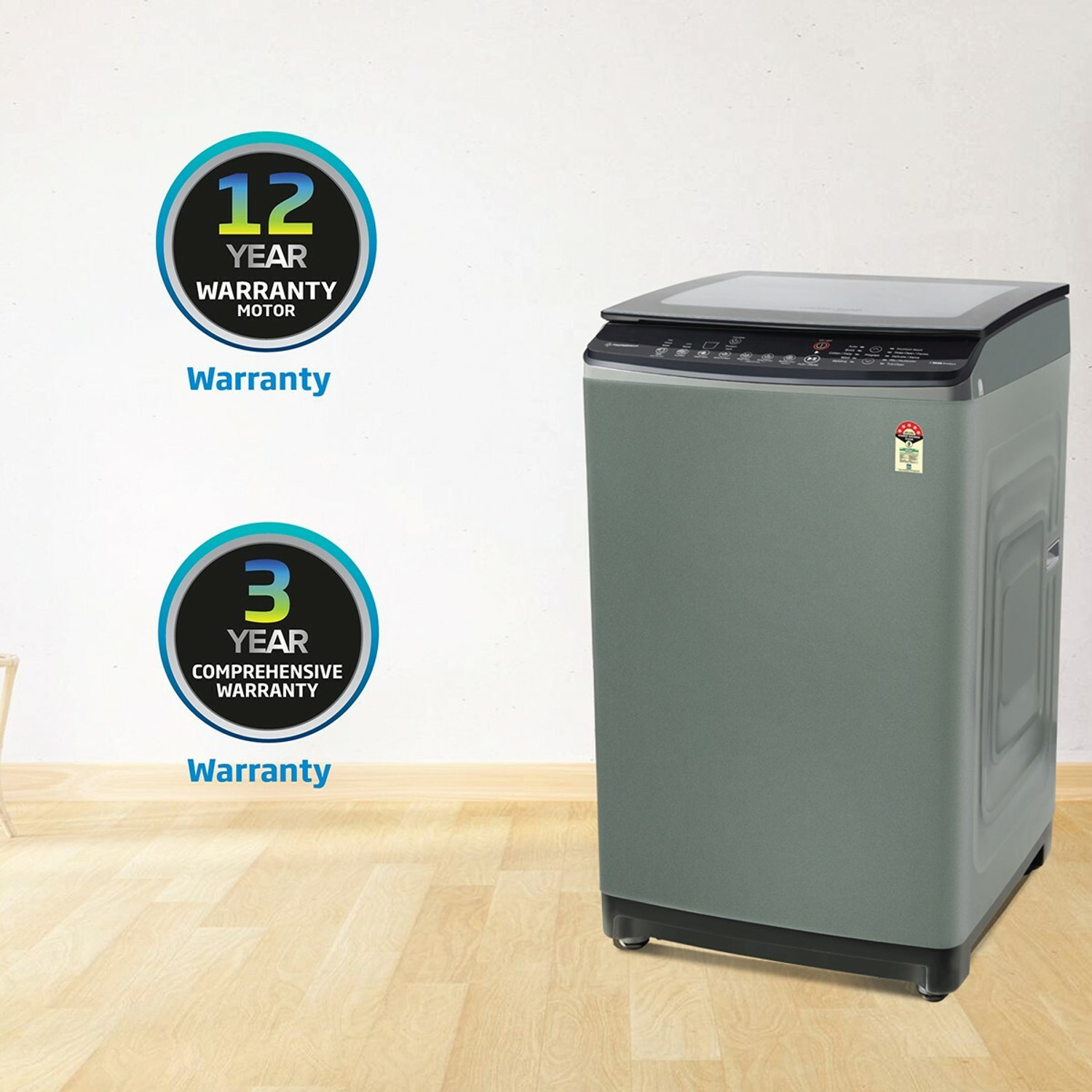 Image of Voltas Beko by A Tata Product 8 kg Eco Wash and Fountain Wash Fully Automatic Top Load Washing Machine Black, Grey