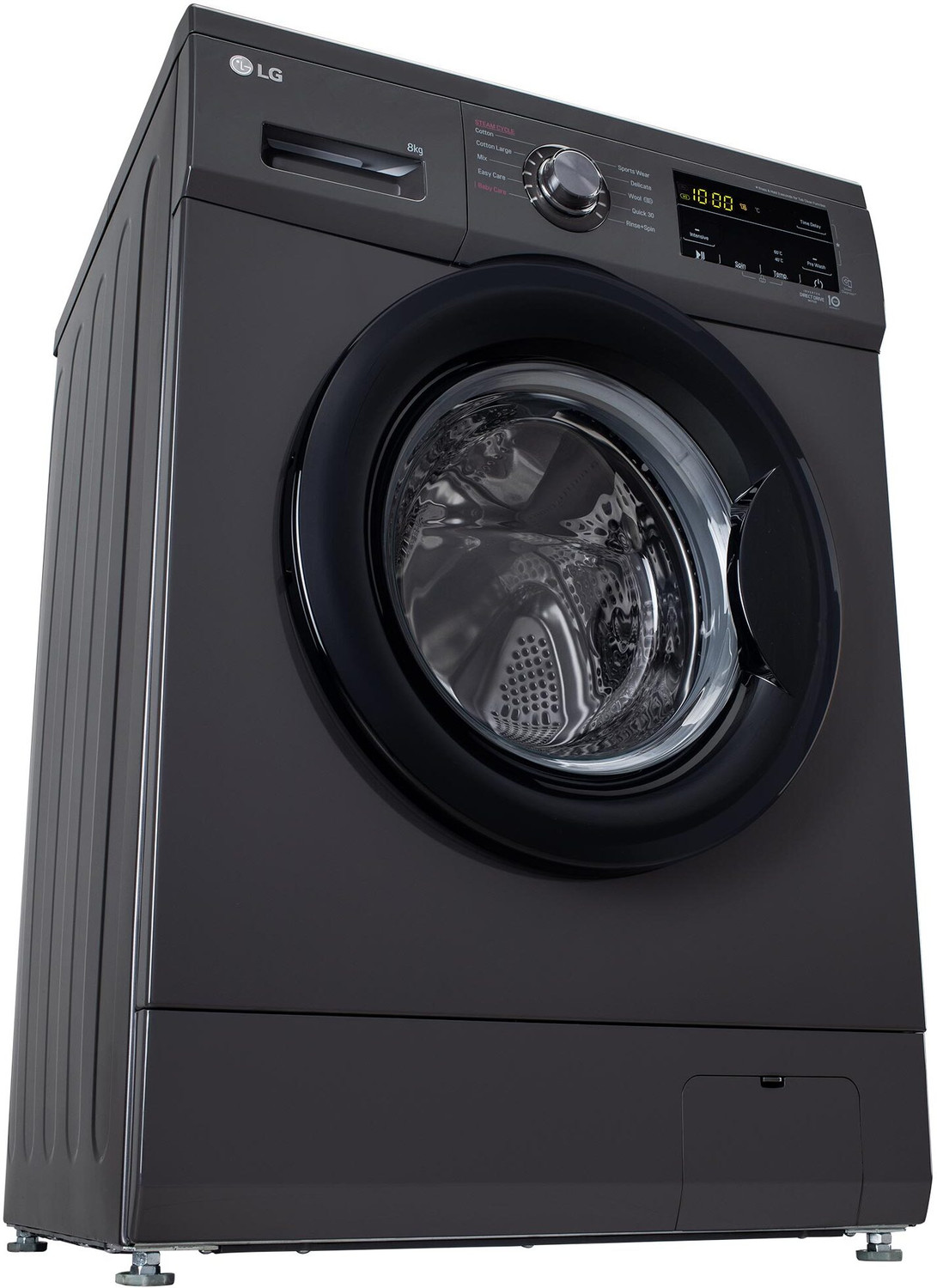Image of LG 8 kg 5 Star with Steam, Inverter Direct Drive, 6 Motion Direct Drive, Touch Panel and 1400 RPM Fully Automatic Front Load Washing Machine with In-built Heater Black, Grey (FHM1408BDM)