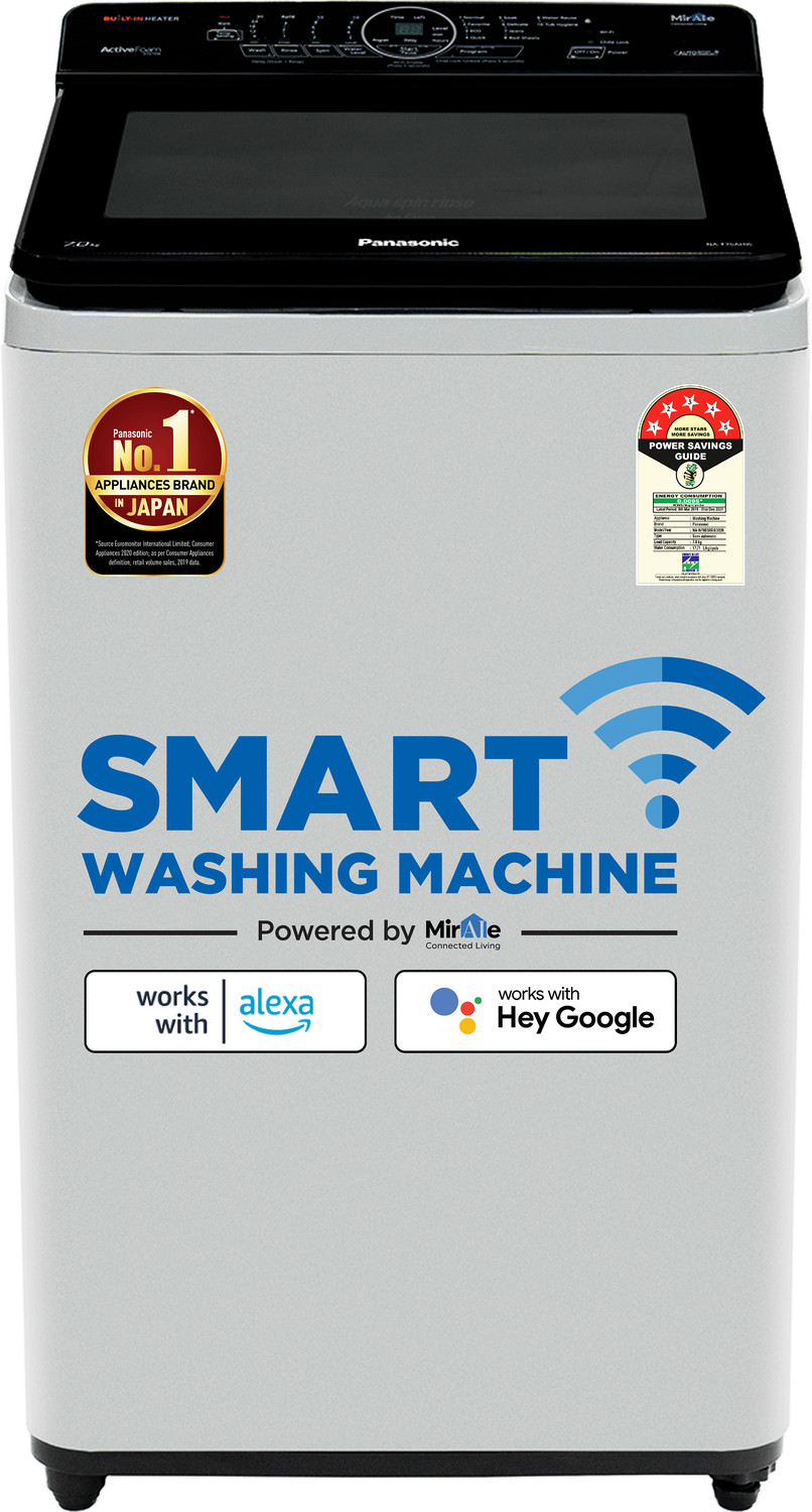 Image of Panasonic 7 kg Wi-Fi EnabledSmart Washing Machine Fully Automatic Top Load with In-built Heater Silver