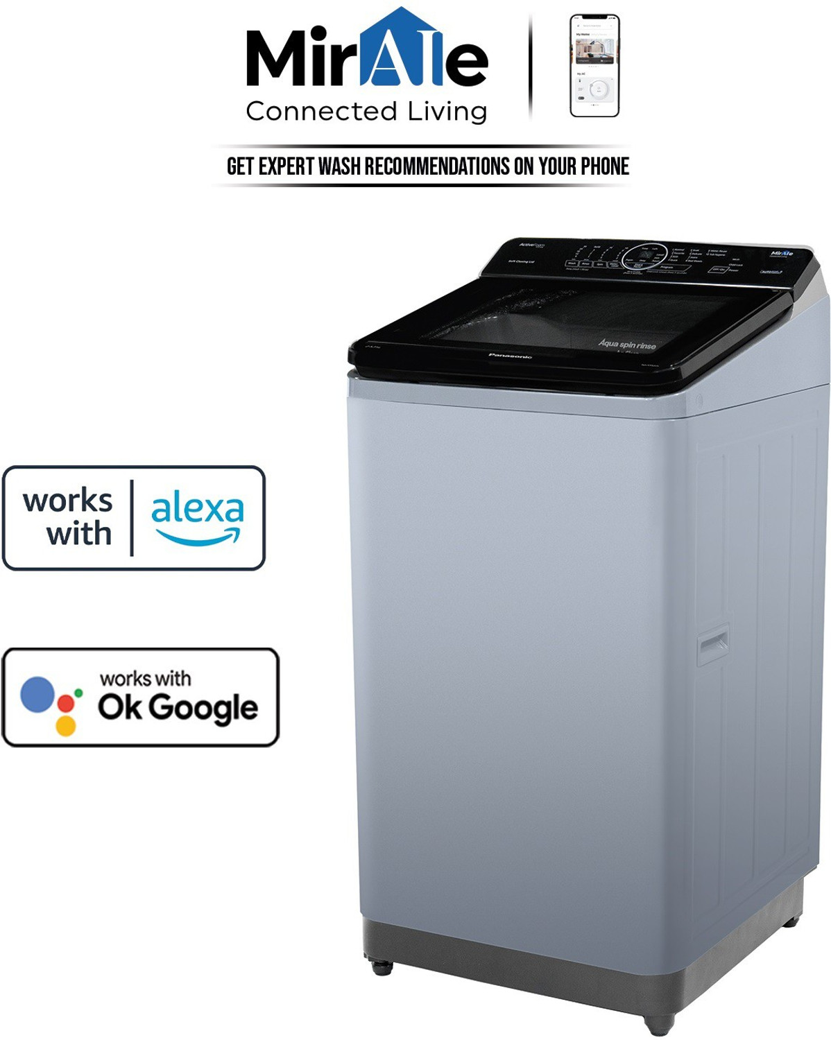 Image of Panasonic 7 kg Wi-Fi Enabled Smart Washing Machine Fully Automatic Top Load Silver