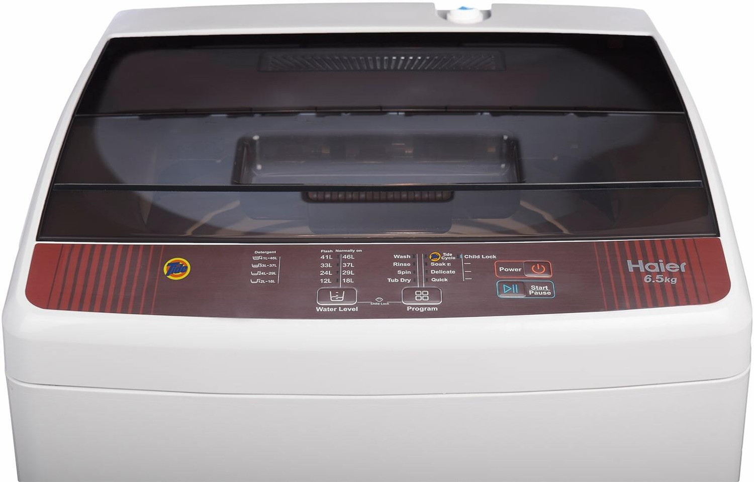 Image of Haier 6.5 kg Balance Clean Pulsator, Custom Wash Cycles with 15 Mins Quick Wash, Magic Filter Fully Automatic Top Load Washing Machine Brown, Grey