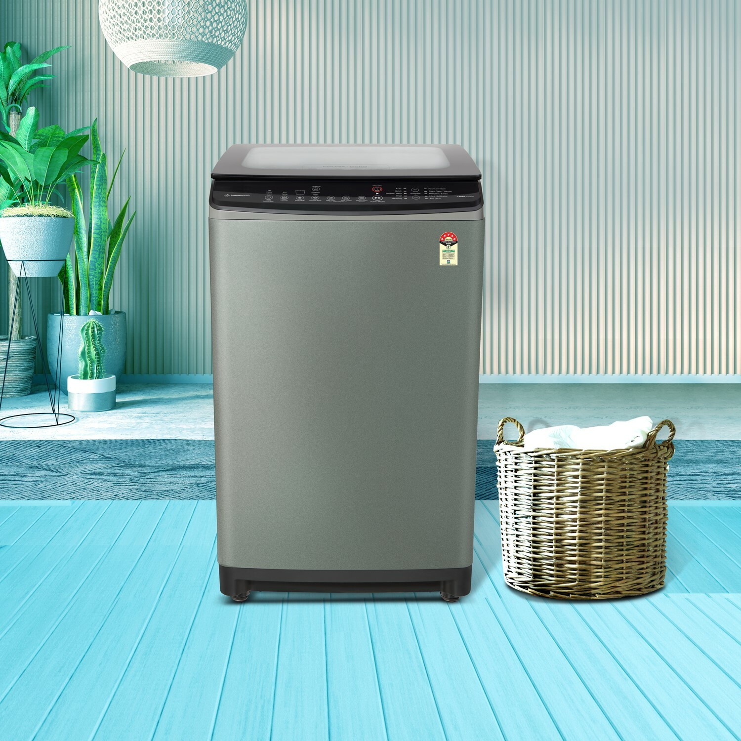 Image of Voltas Beko by A Tata Product 8 kg Eco Wash and Fountain Wash Fully Automatic Top Load Washing Machine Black, Grey