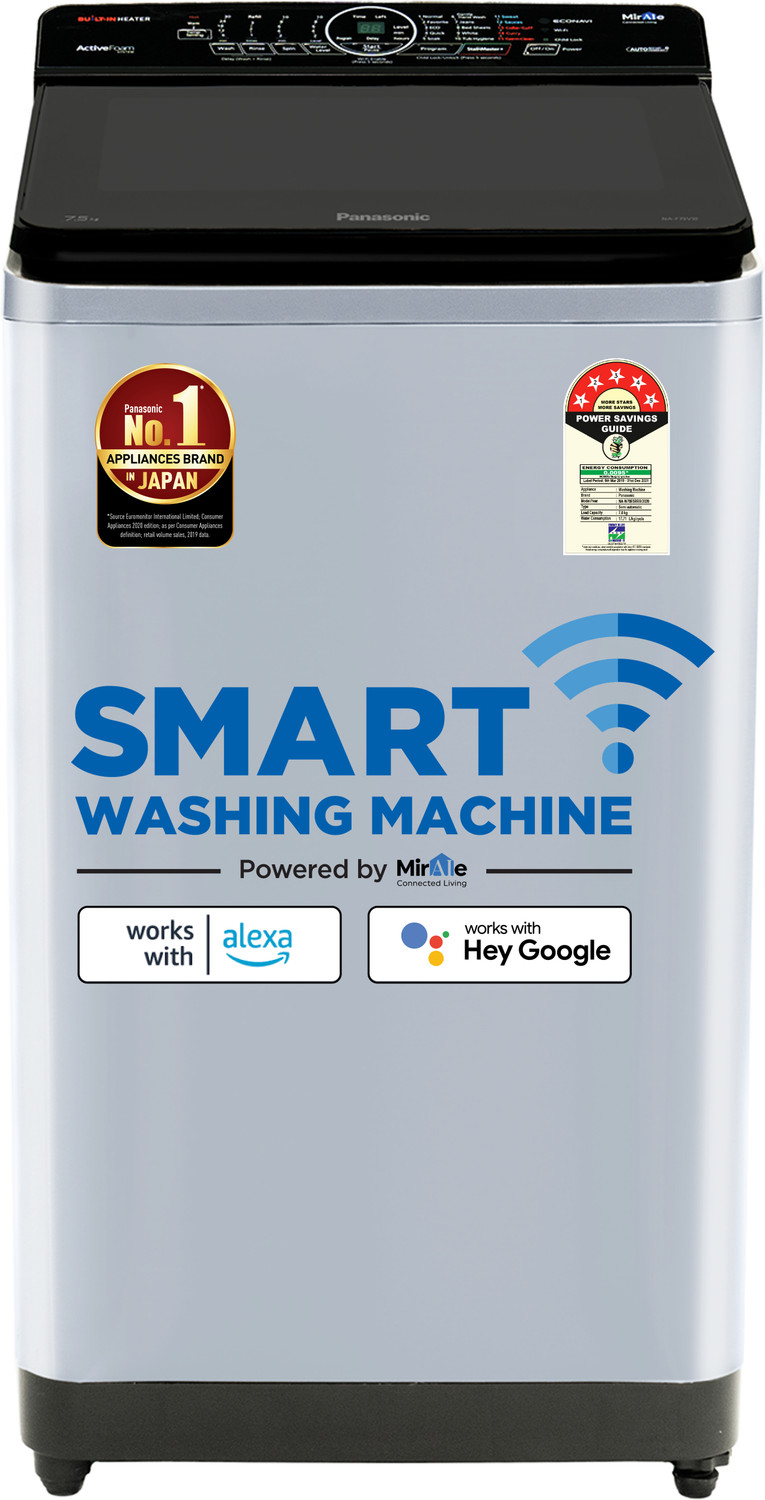 Image of Panasonic 8 kg Wi-Fi EnabledSmart Washing Machine Fully Automatic Top Load with In-built Heater Silver