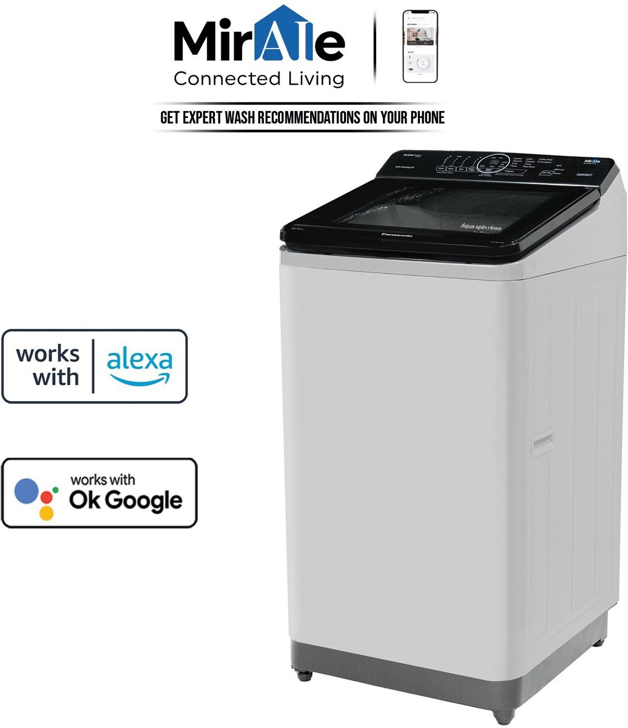 Image of Panasonic 7.5 kg Wi-Fi Enabled Smart Washing Machine Fully Automatic Top Load Grey