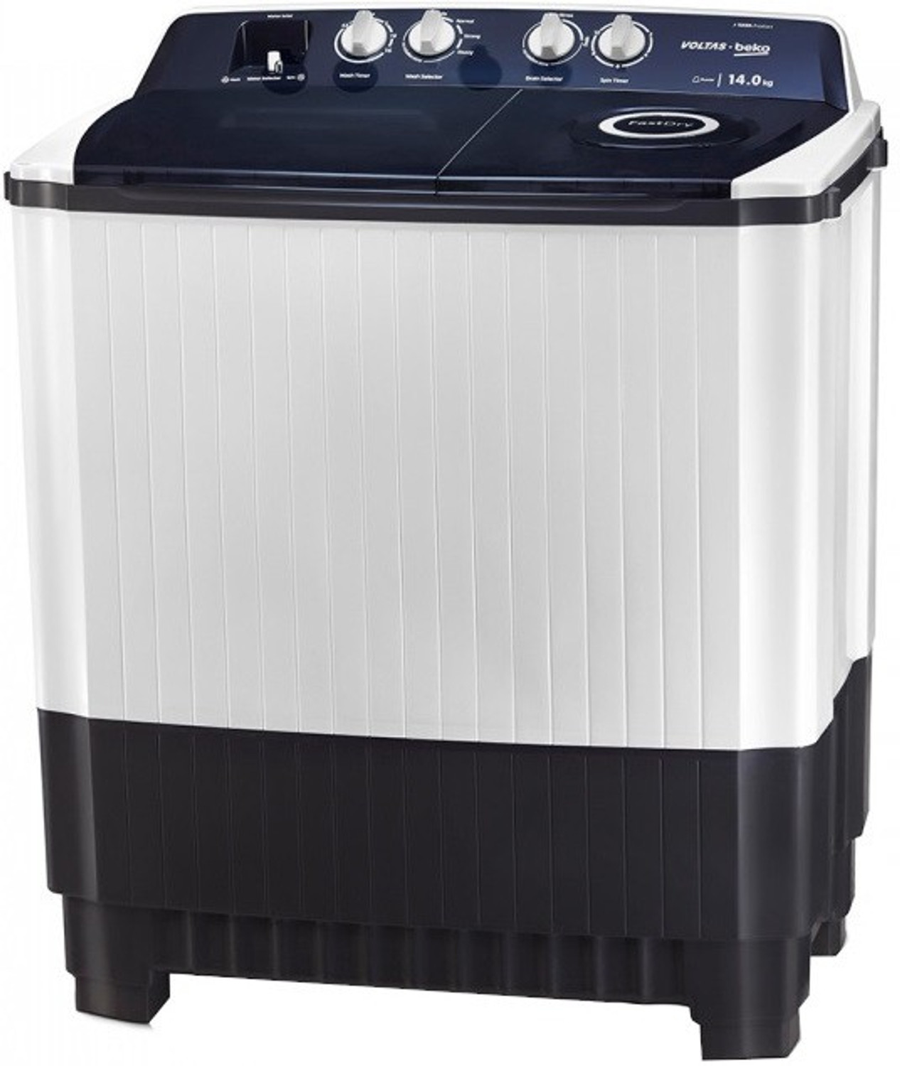 Image of Voltas Beko by A Tata Product 14 kg Semi Automatic Top Load Washing Machine Grey, White