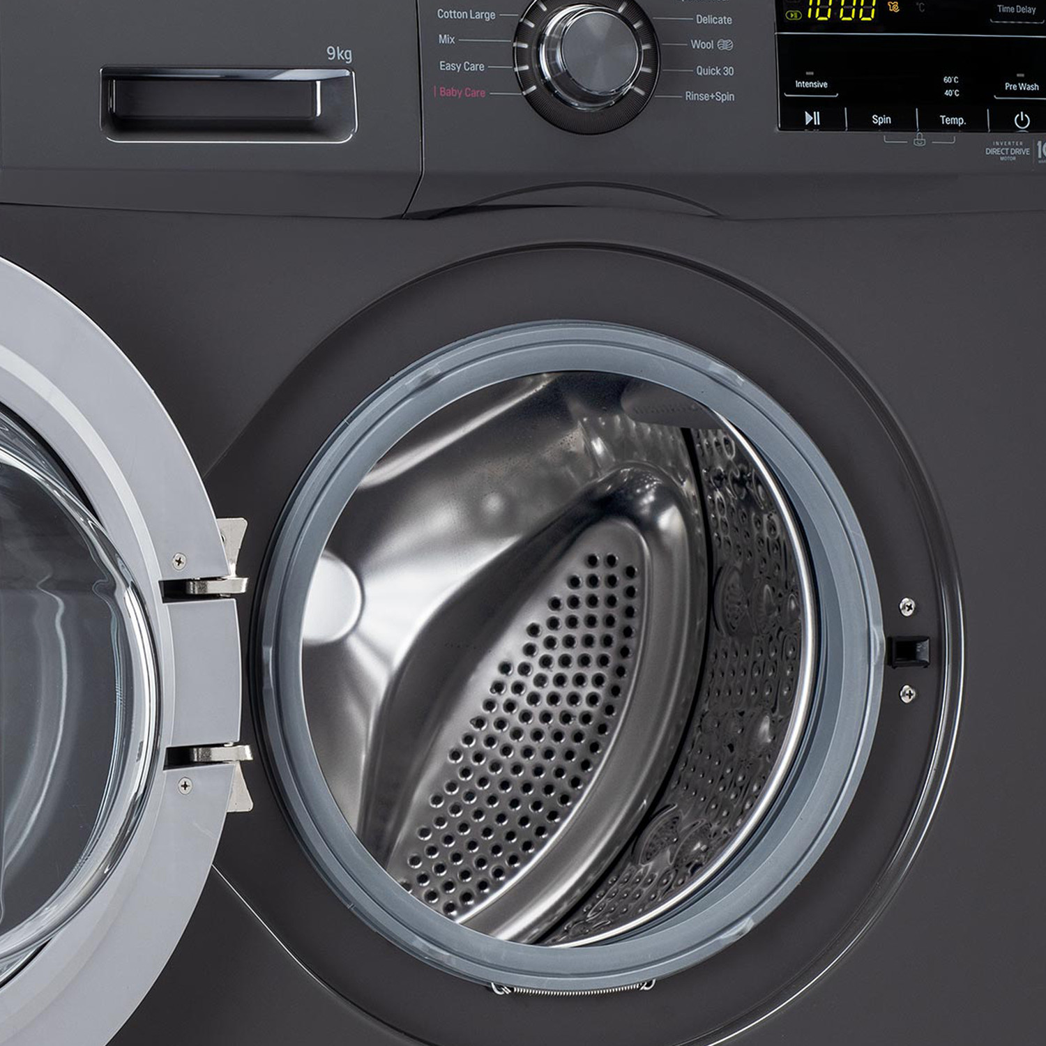 Image of LG 9 kg 5 Star with Steam, Inverter Direct Drive, 6 Motion Direct Drive, Touch Panel and 1400 RPM Fully Automatic Front Load Washing Machine with In-built Heater Black