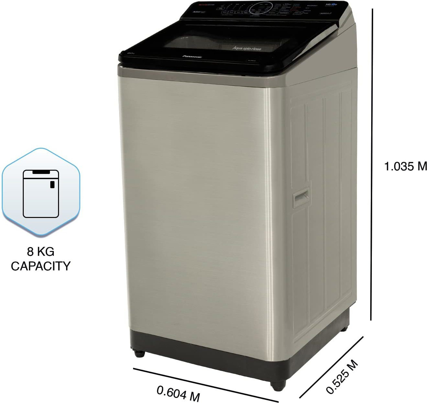 Image of Panasonic 8 kg with Wi-Fi Enabled Fully Automatic Top Load Washing Machine with In-built Heater Grey