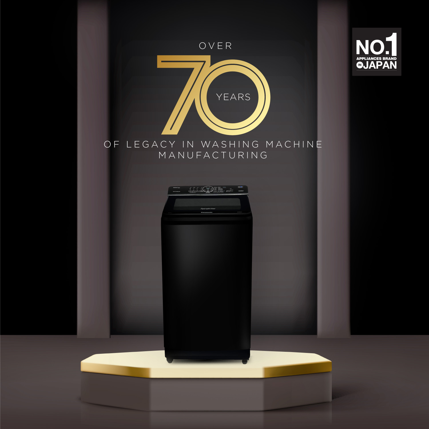 Image of Panasonic 8 kg Wi-Fi Enabled Smart Washing Machine Fully Automatic Top Load Black