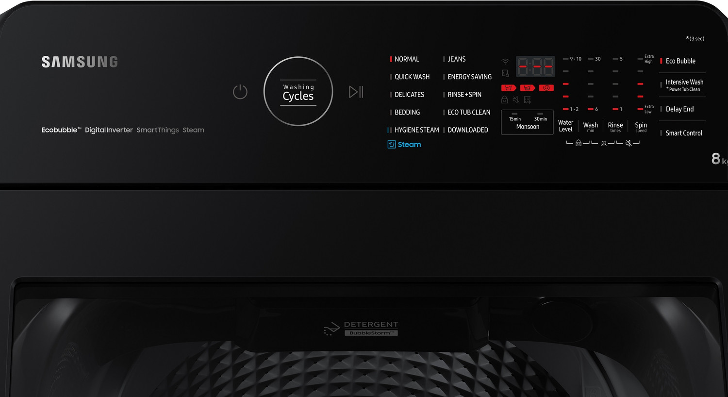 Image of Samsung 8 kg with Wi-Fi Enabled Fully Automatic Top Load Washing Machine Grey
